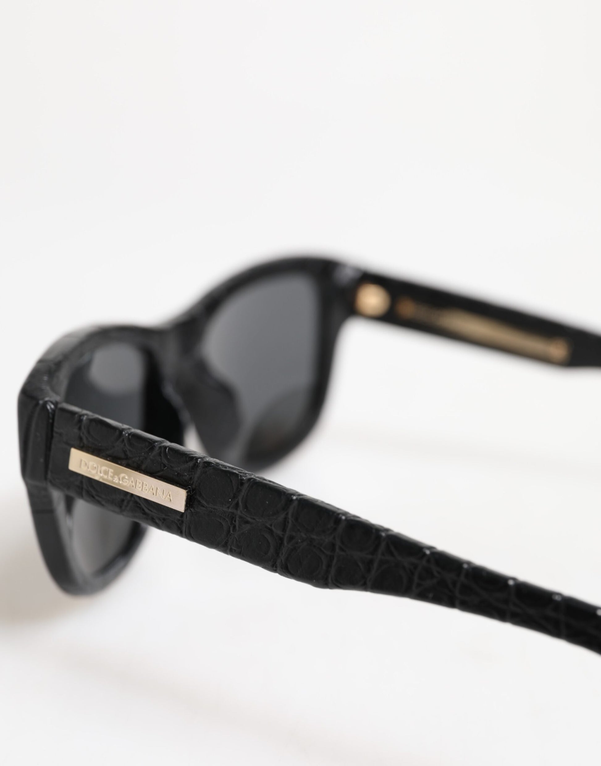 Dolce & Gabbana Black Leather Frame DG4177 Tinted Lens Sunglasses Curated Luxury Accessories by Orvyn