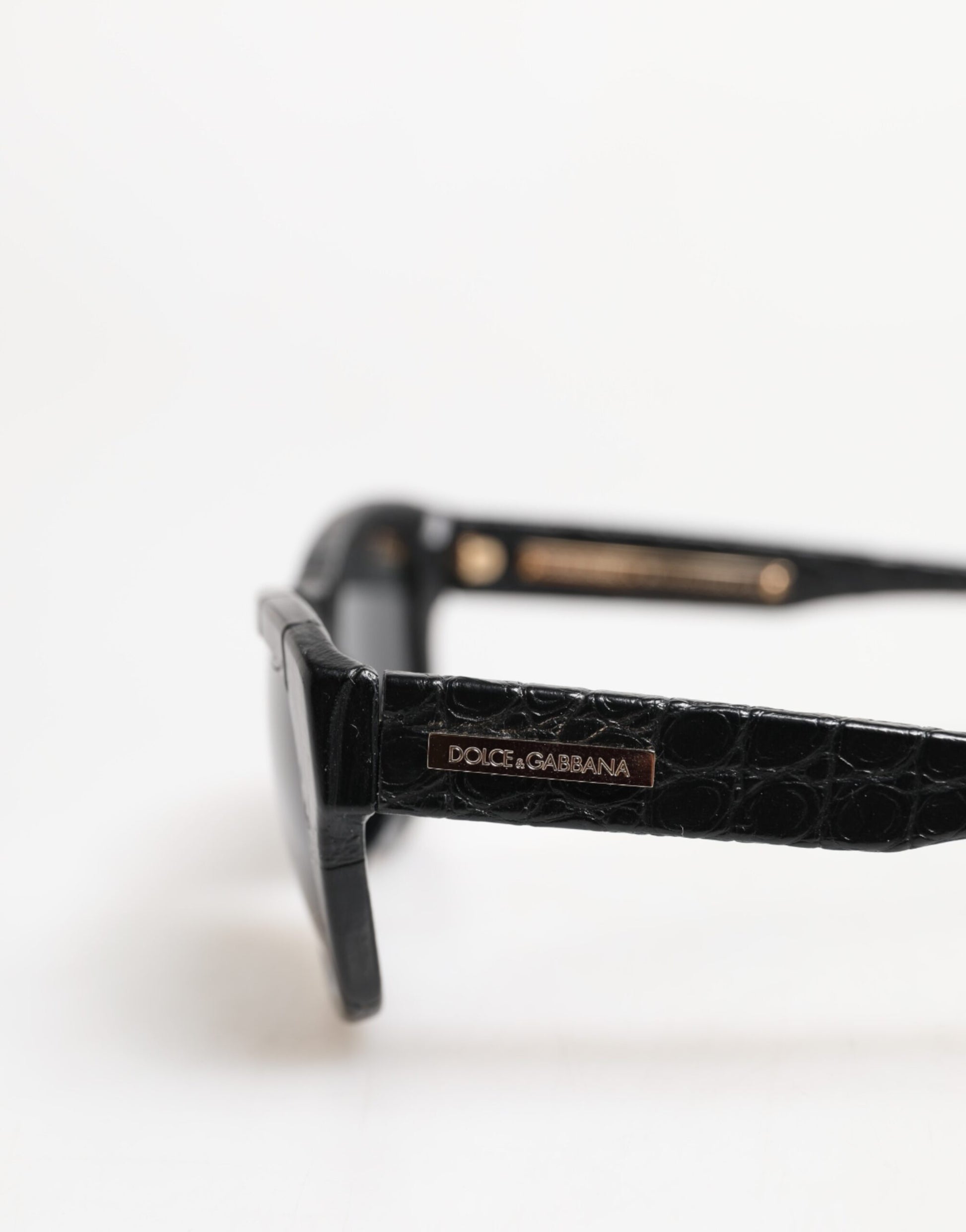 Dolce & Gabbana Black Leather Frame DG4177 Tinted Lens Sunglasses Curated Luxury Accessories by Orvyn