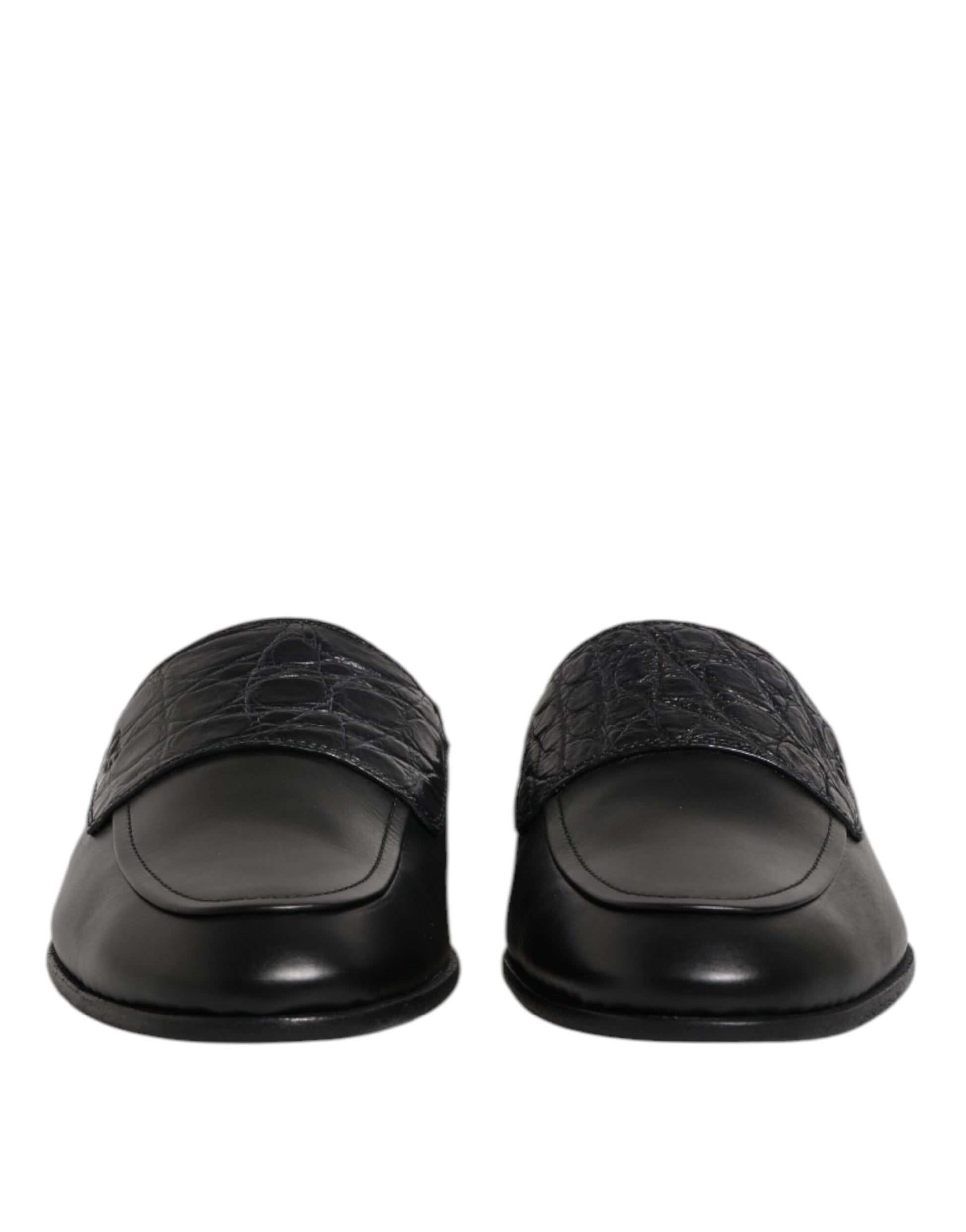 Dolce & Gabbana Black Calfskin Leather Slip On Loafers Shoes Curated Luxury Accessories by Orvyn