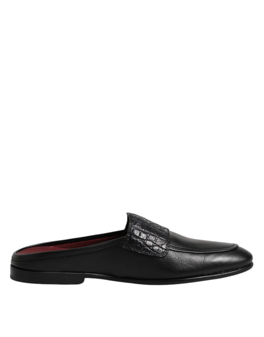 Dolce & Gabbana Black Calfskin Leather Slip On Loafers Shoes Curated Luxury Accessories by Orvyn