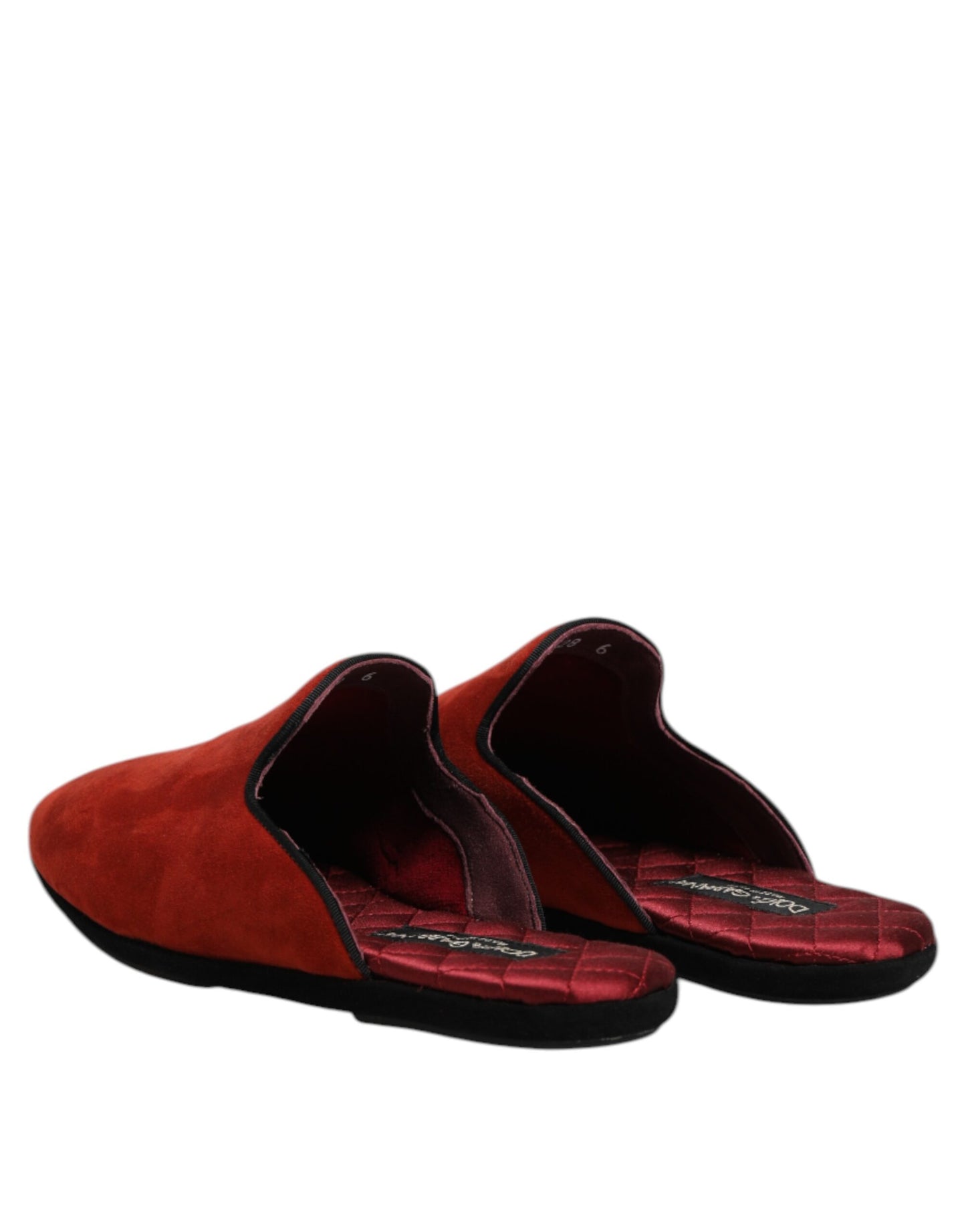 Dolce & Gabbana Orange Suede Slides Flat Slipper Shoes Curated Luxury Accessories by Orvyn