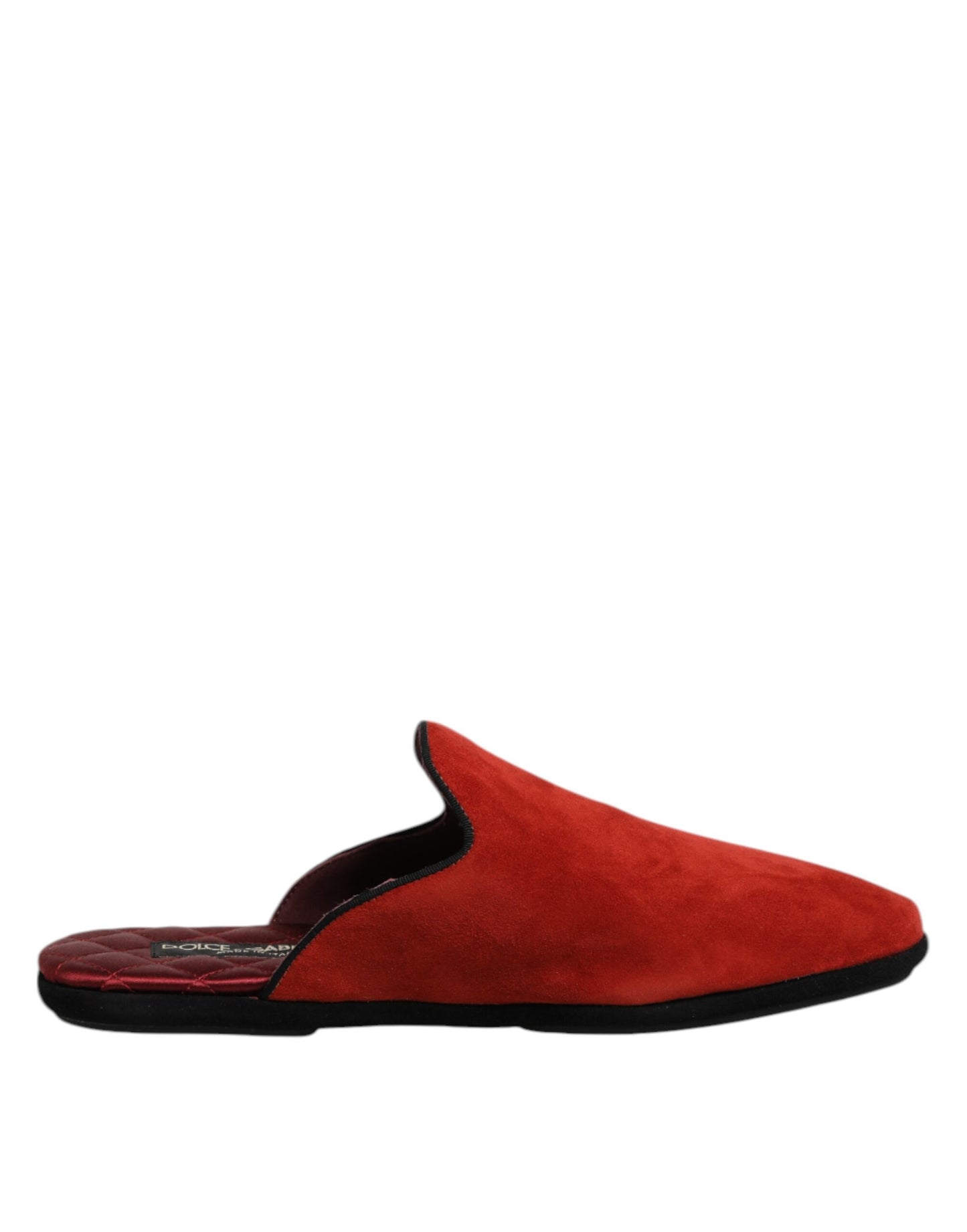 Dolce & Gabbana Orange Suede Slides Flat Slipper Shoes Curated Luxury Accessories by Orvyn