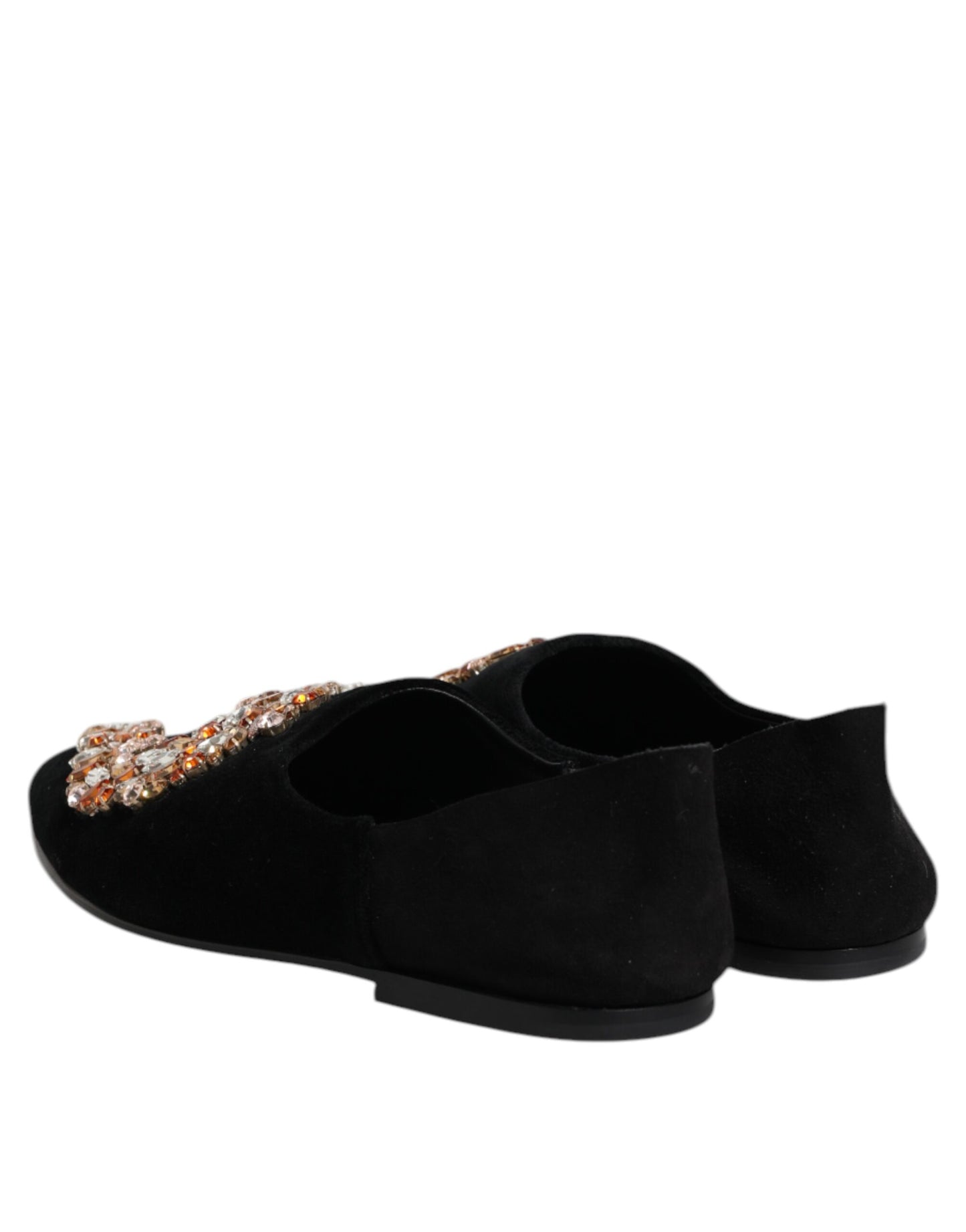 Dolce & Gabbana Black Velvet Embellished Loafer Slip On Shoes Curated Luxury Accessories by Orvyn