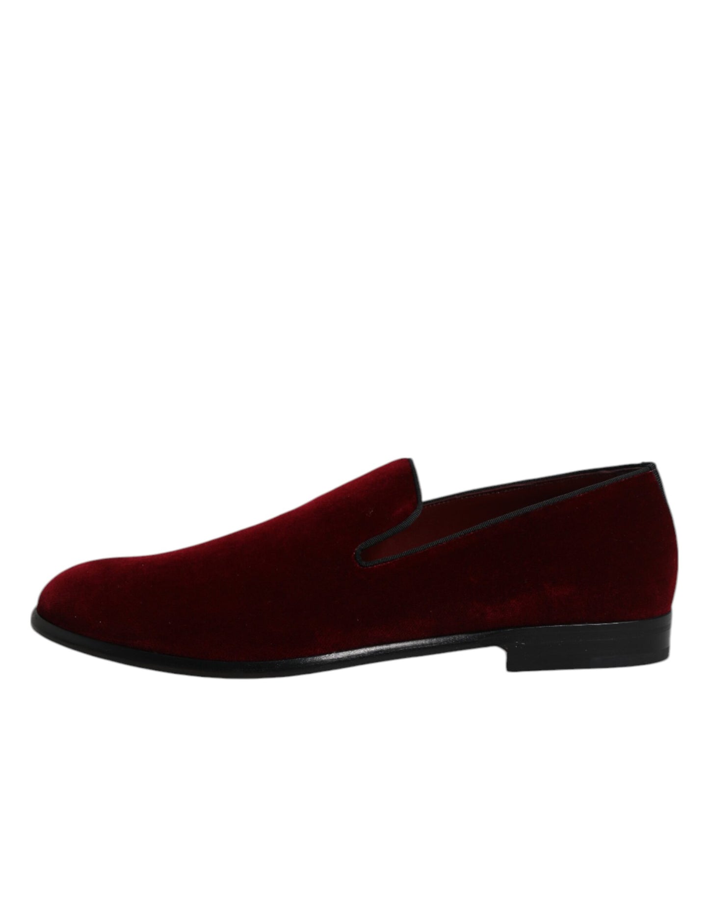 Dolce & Gabbana Red Cotton Velvet Slip On Loafers Formal Shoes Curated Luxury Accessories by Orvyn