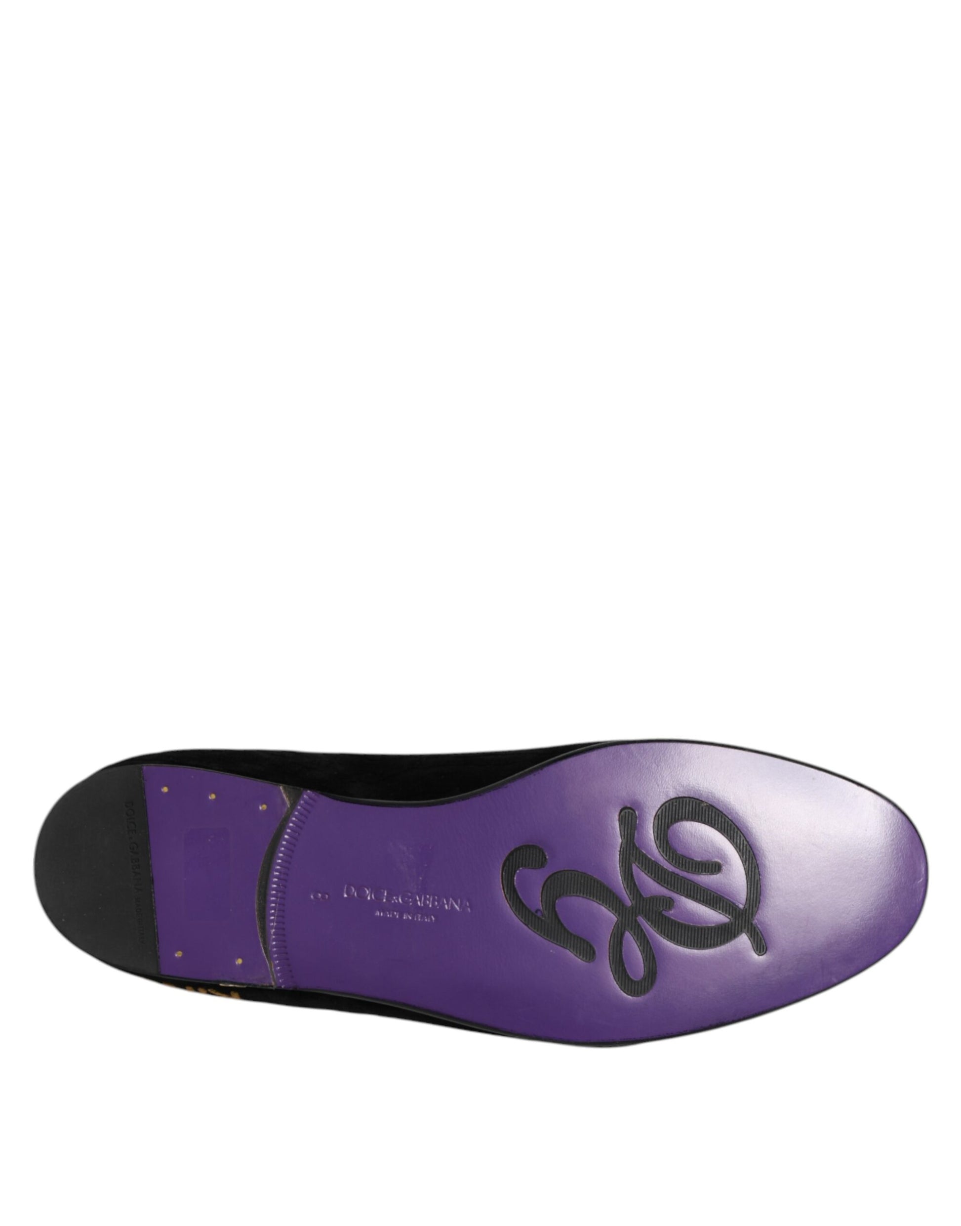 Dolce & Gabbana Black DG Crown Embroidery Loafers Slip On Shoes Curated Luxury Accessories by Orvyn