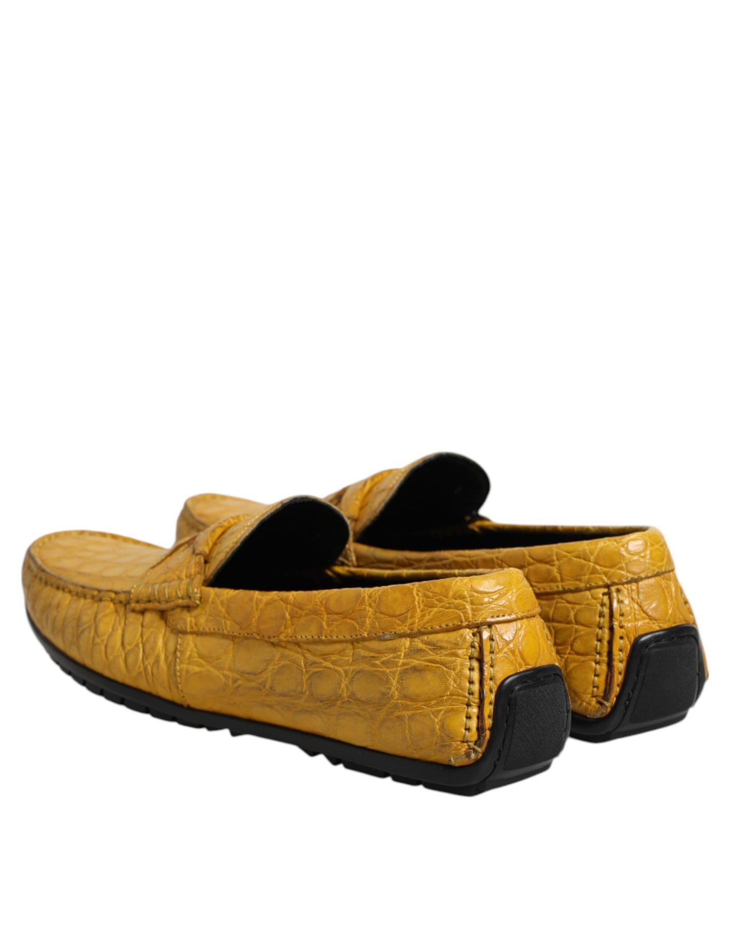 Dolce & Gabbana Yellow Exotic Leather Loafers Slip On Shoes Curated Luxury Accessories by Orvyn