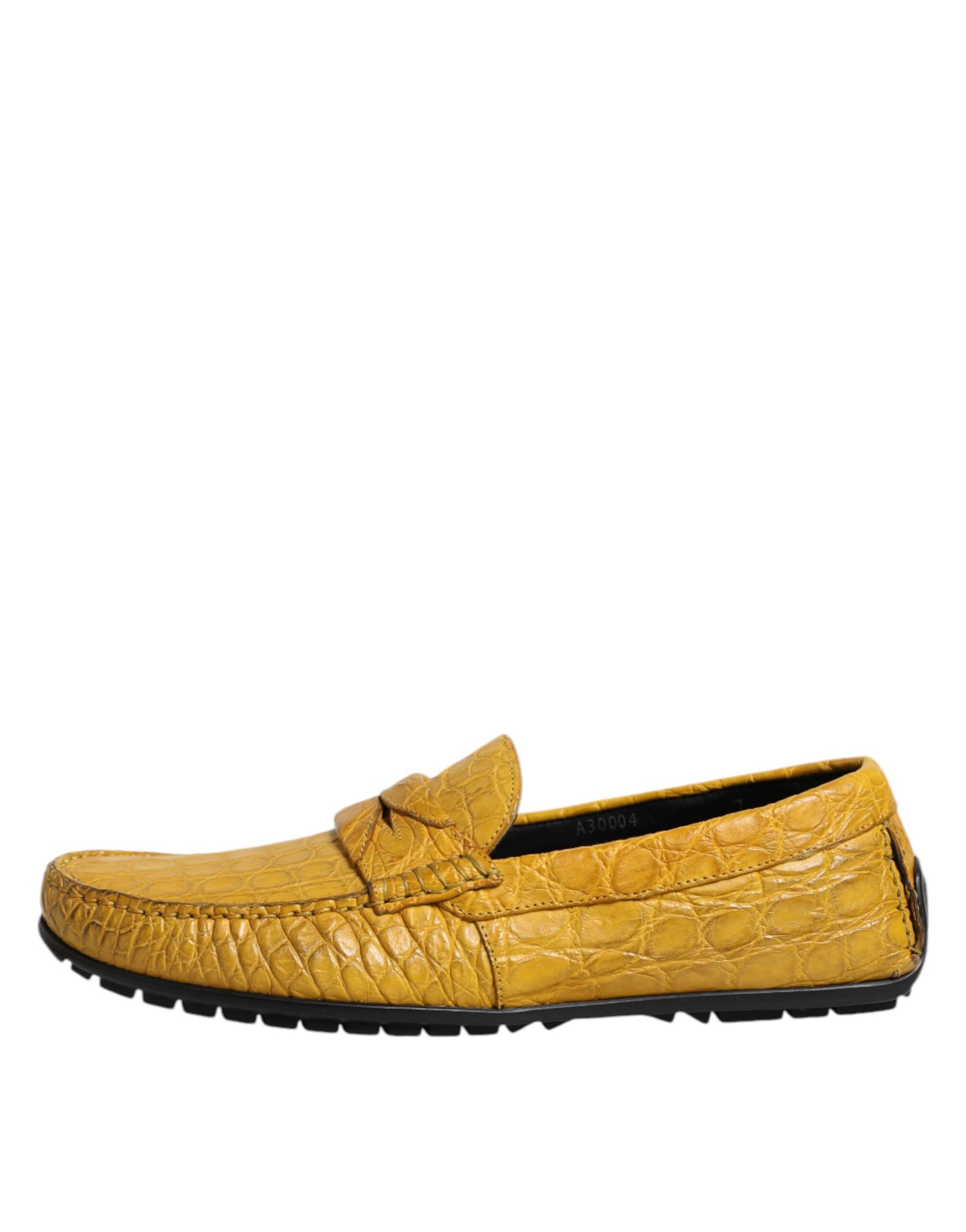 Dolce & Gabbana Yellow Exotic Leather Loafers Slip On Shoes Curated Luxury Accessories by Orvyn