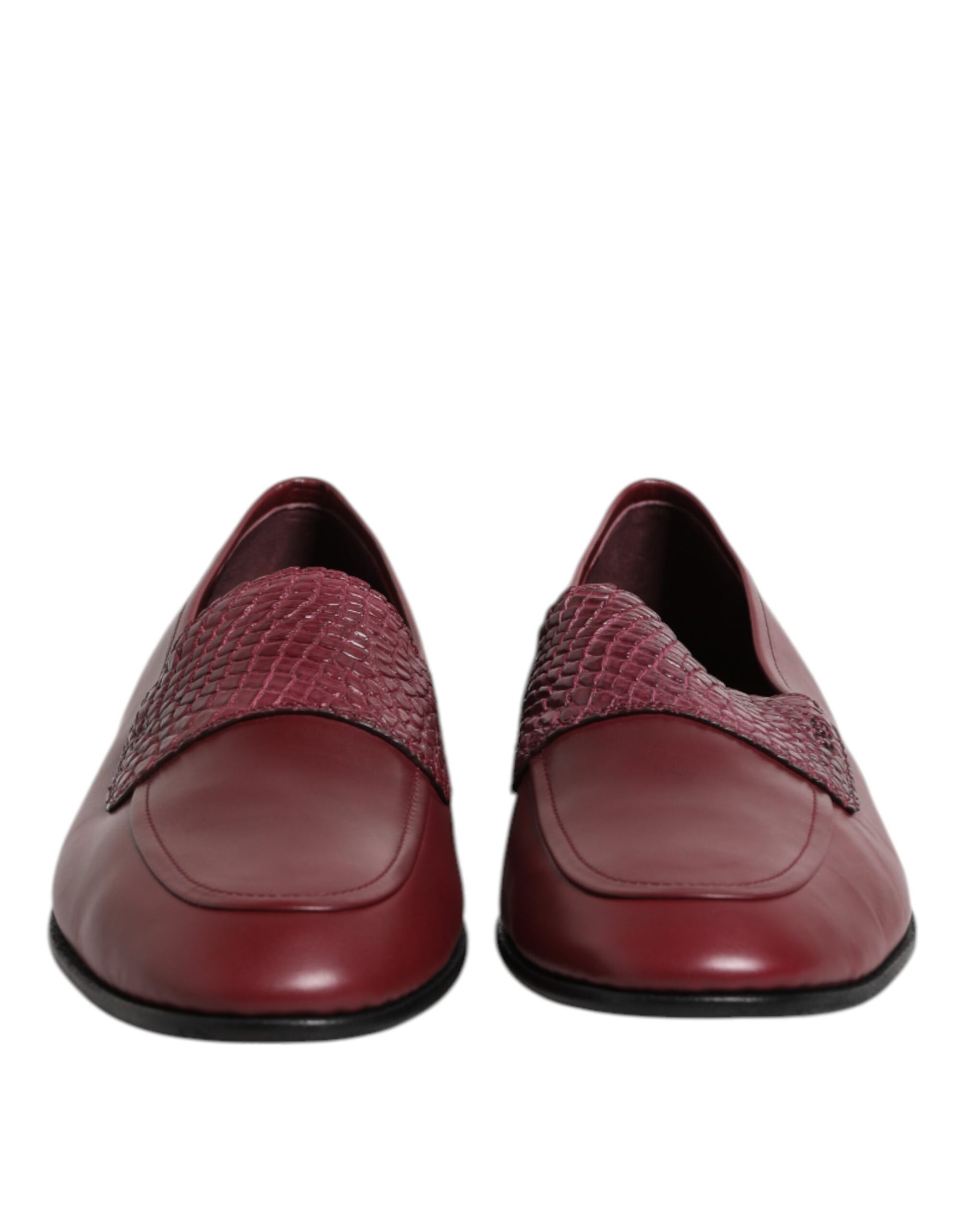 Dolce & Gabbana Burgundy Calfskin Leather Formal Slip On Shoes Curated Luxury Accessories by Orvyn