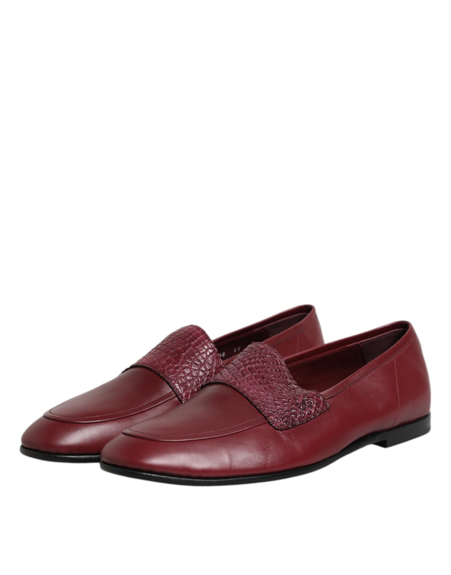 Dolce & Gabbana Burgundy Calfskin Leather Formal Slip On Shoes Curated Luxury Accessories by Orvyn