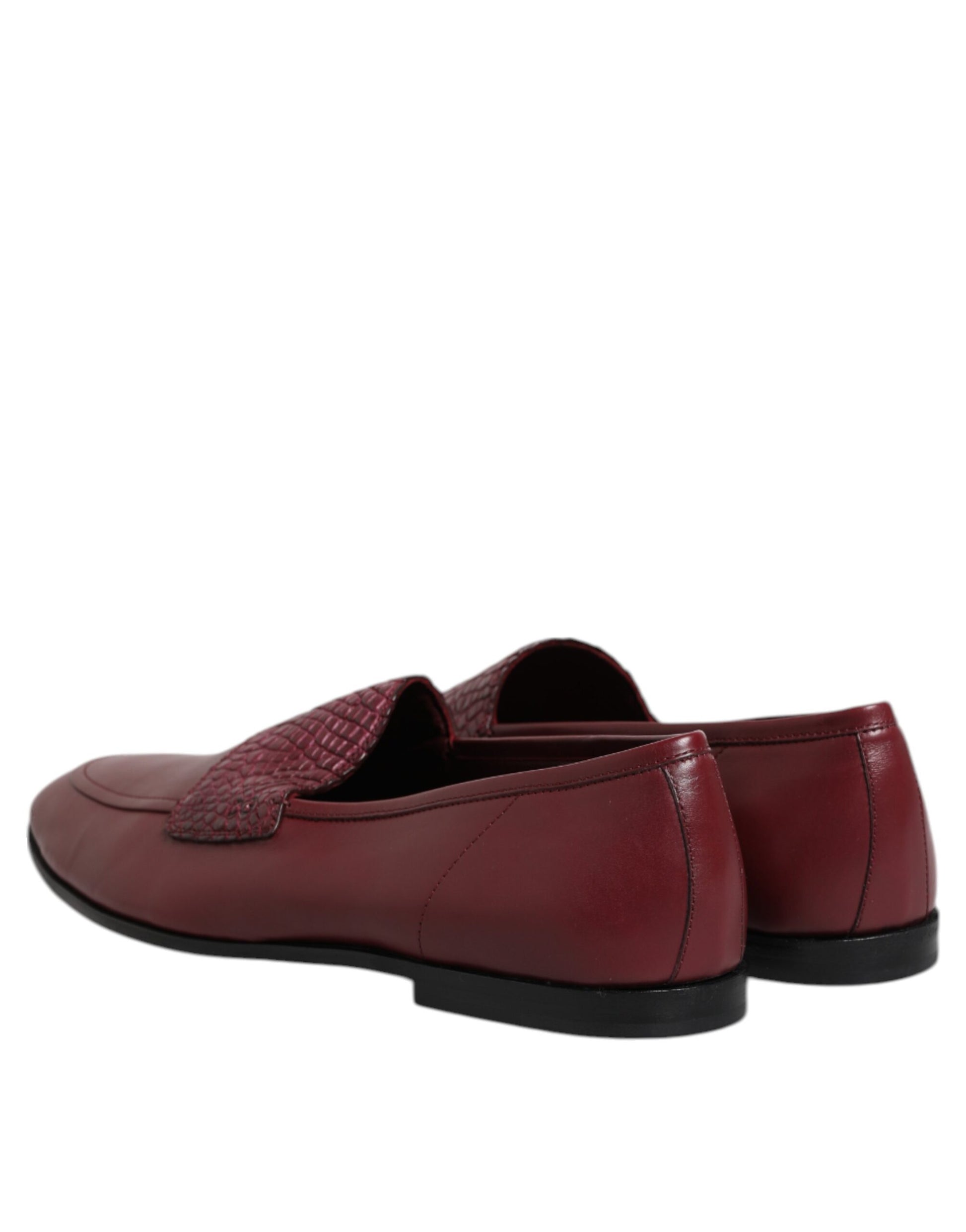 Dolce & Gabbana Burgundy Calfskin Leather Formal Slip On Shoes Curated Luxury Accessories by Orvyn