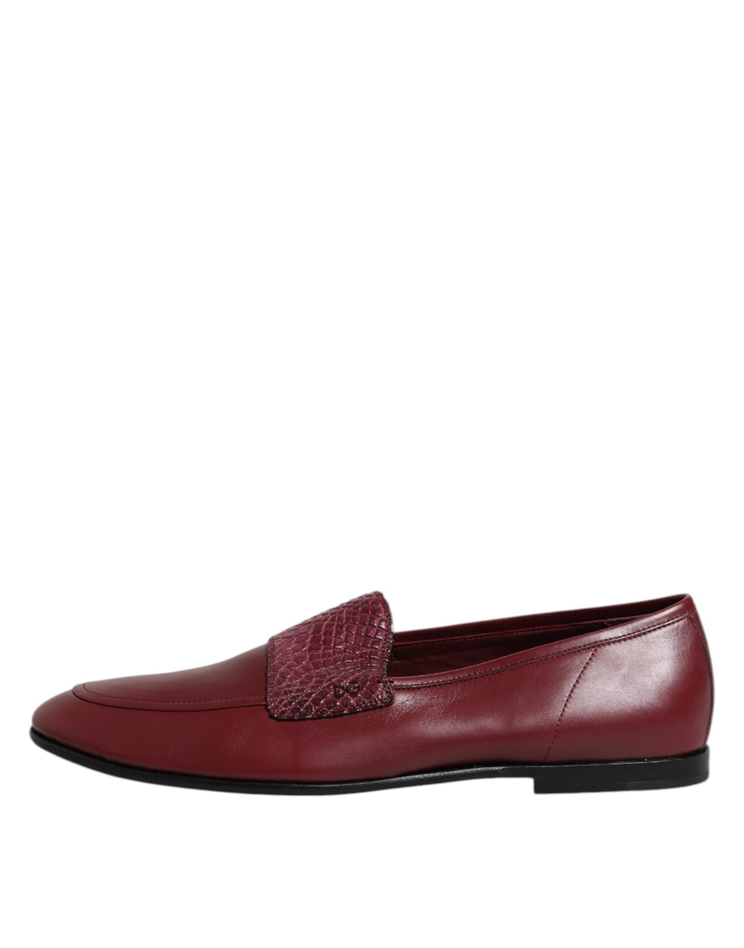 Dolce & Gabbana Burgundy Calfskin Leather Formal Slip On Shoes Curated Luxury Accessories by Orvyn