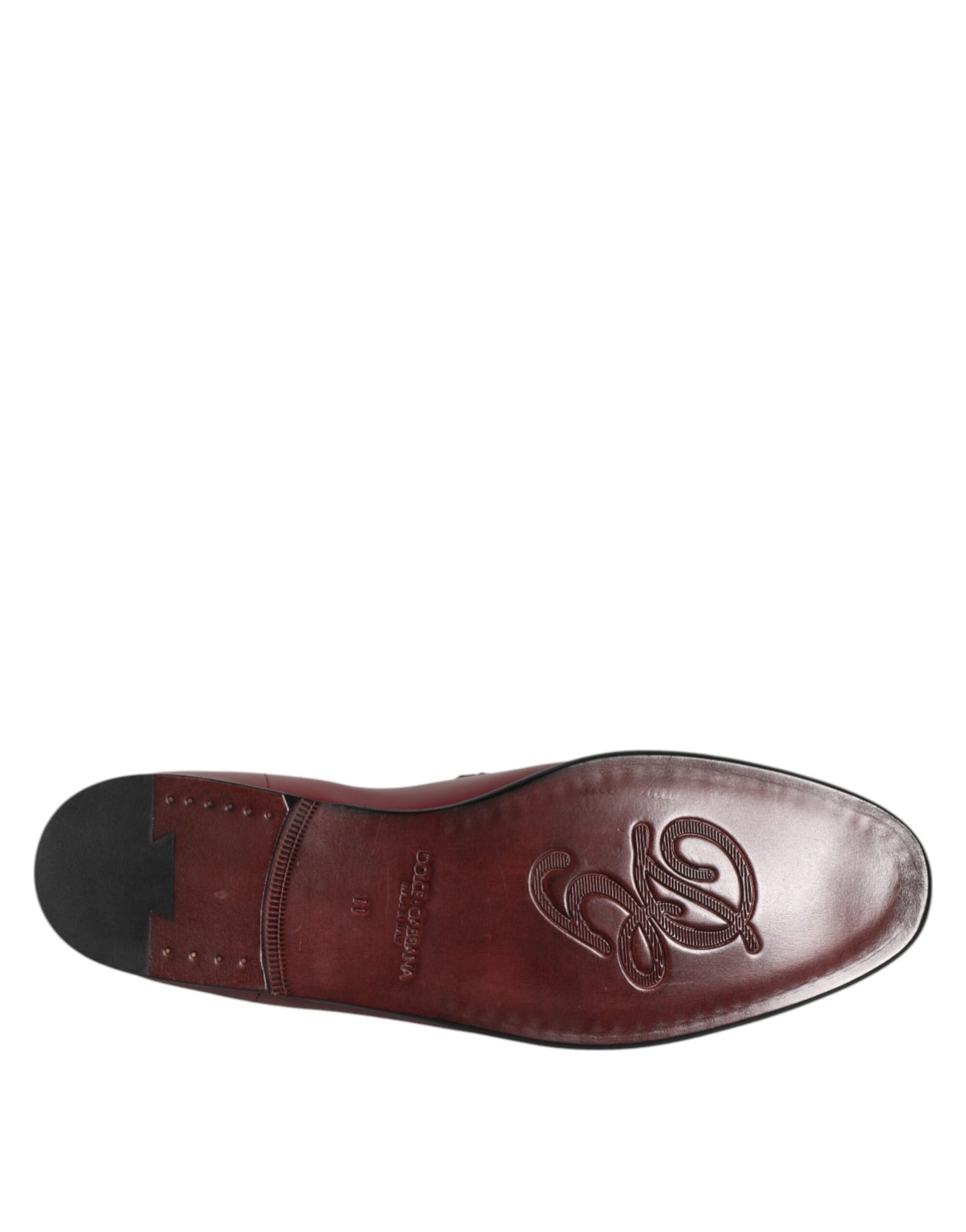 Dolce & Gabbana Burgundy Calfskin Leather Formal Slip On Shoes Curated Luxury Accessories by Orvyn