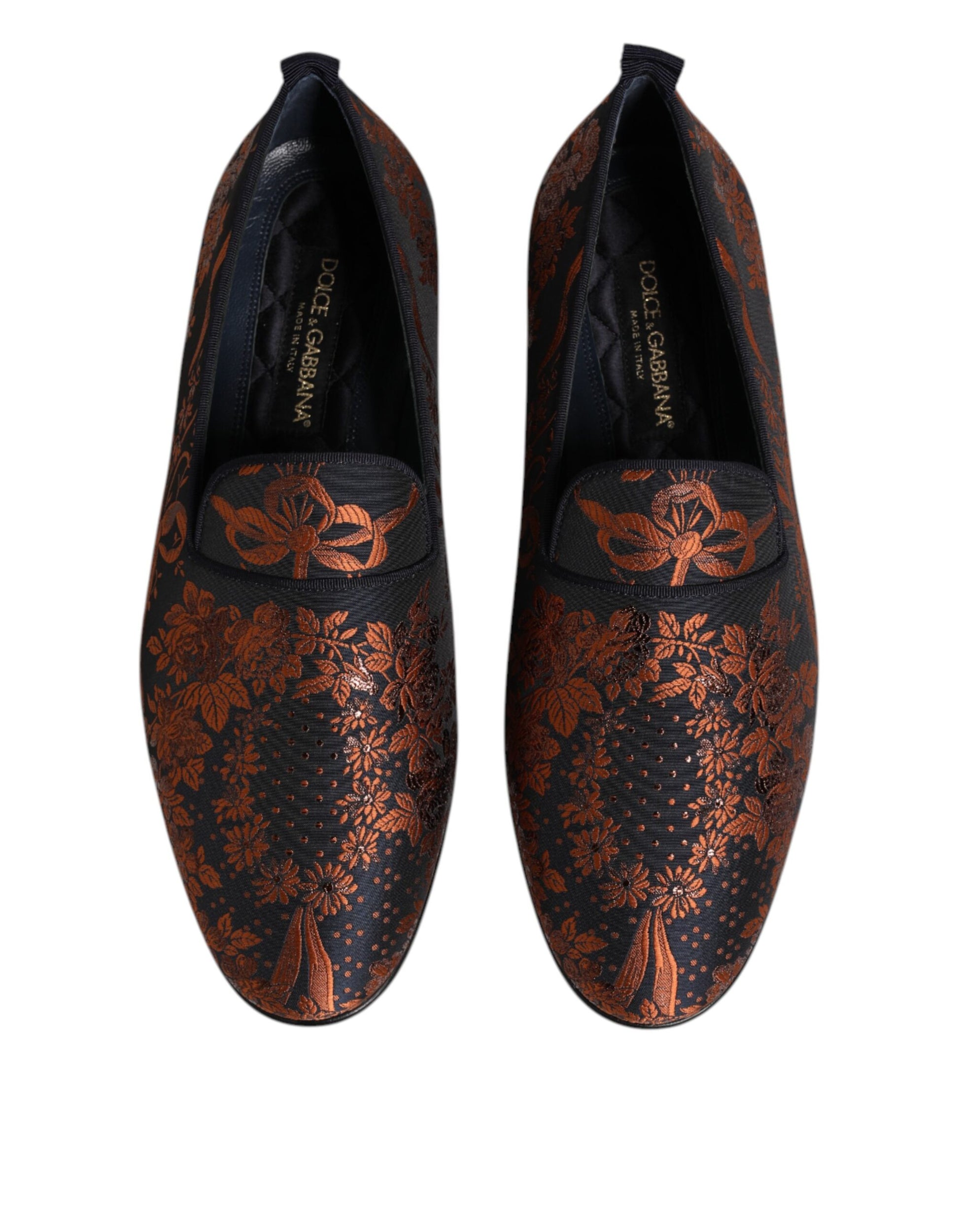 Dolce & Gabbana Black Jacquard Polyester Slip On Loafers Shoes Curated Luxury Accessories by Orvyn