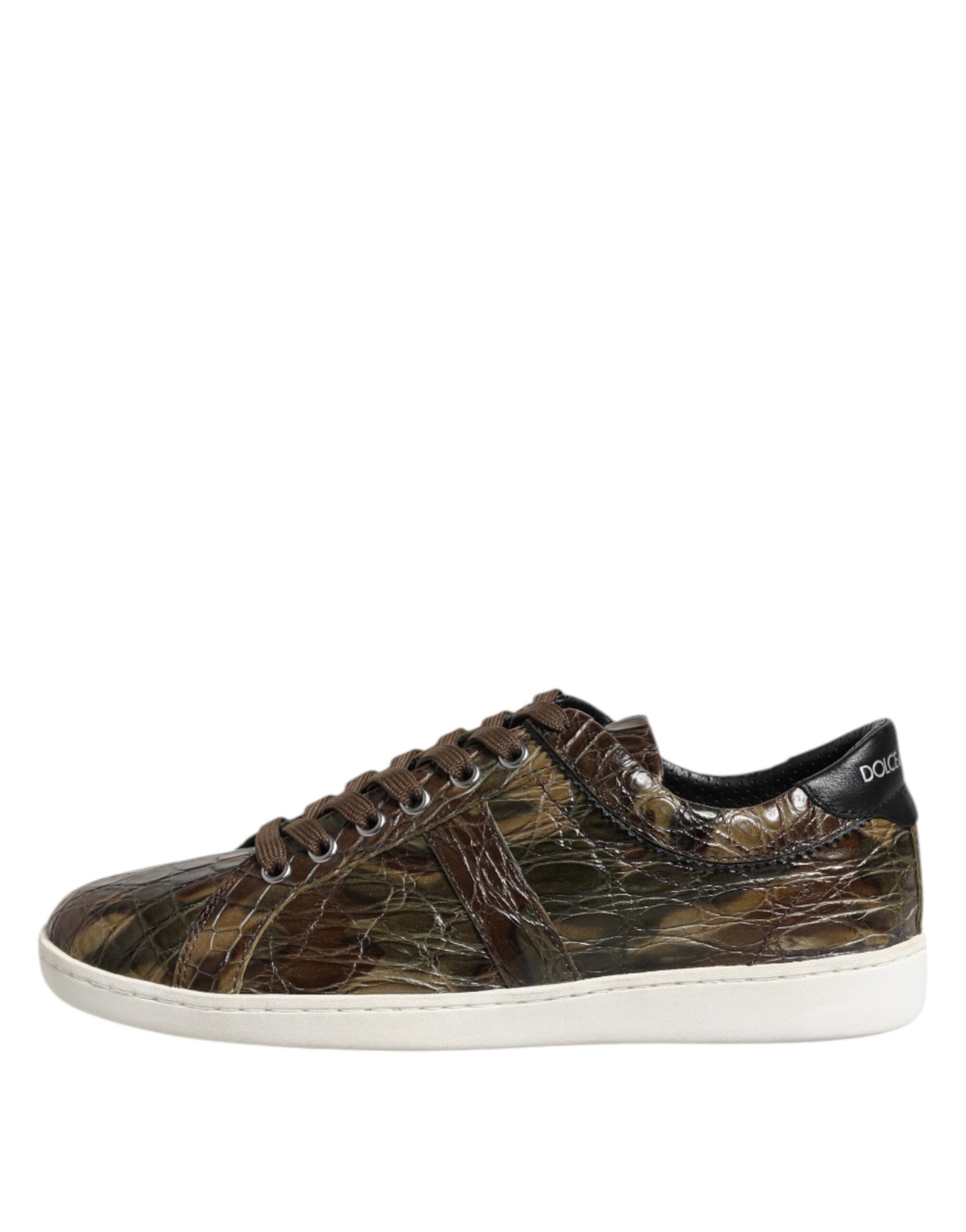 Dolce & Gabbana Brown Exotic Leather Low Top Sneakers Shoes Curated Luxury Accessories by Orvyn