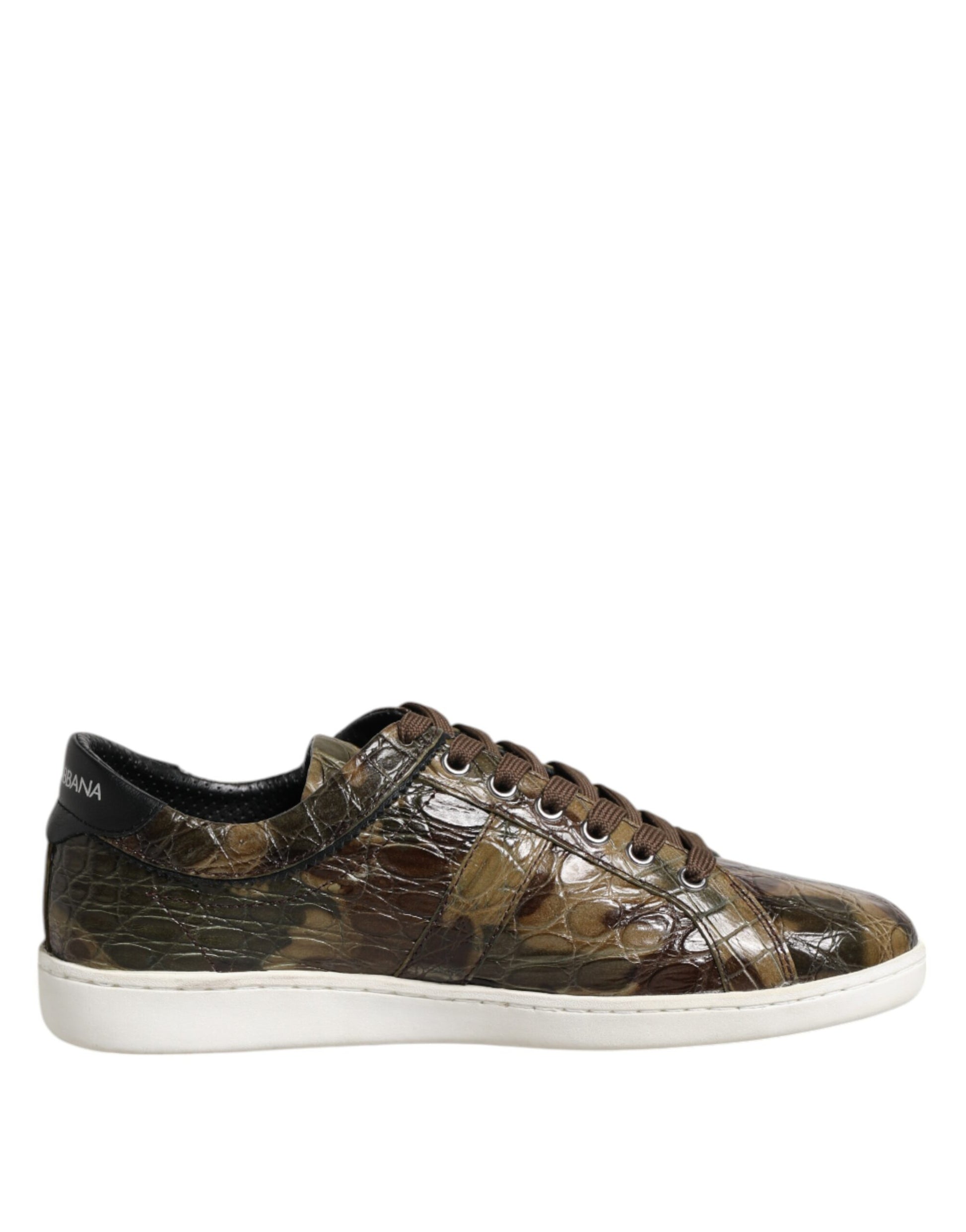 Dolce & Gabbana Brown Exotic Leather Low Top Sneakers Shoes Curated Luxury Accessories by Orvyn