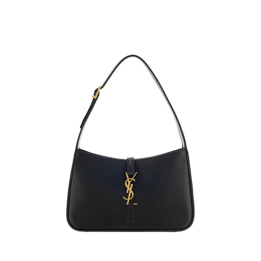Saint Laurent Black Leather Hobo Shoulder Bag schwarz