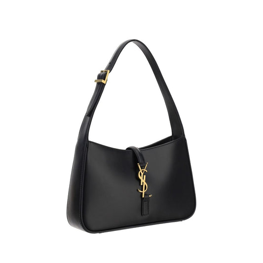 Saint Laurent Black Leather Hobo Shoulder Bag schwarz