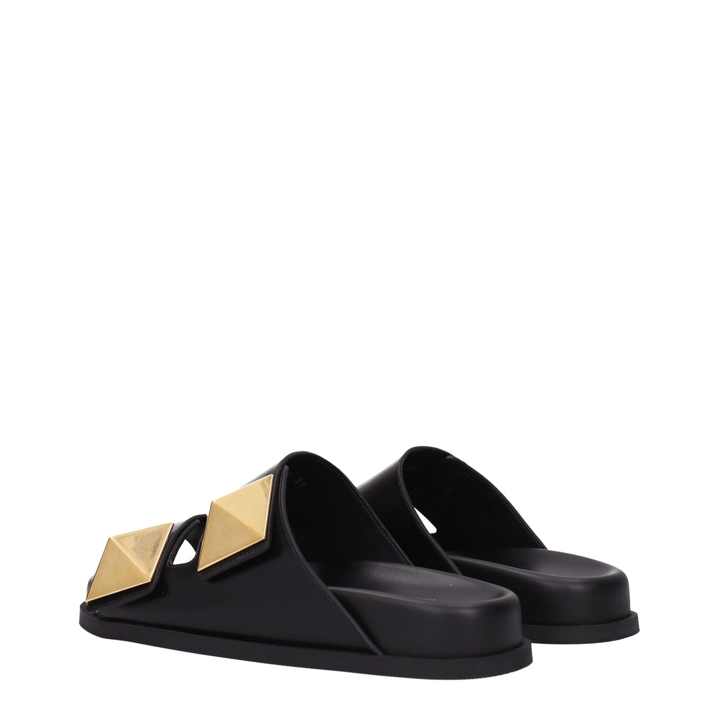 Valentino Garavani Black Leather Slippers schwarz