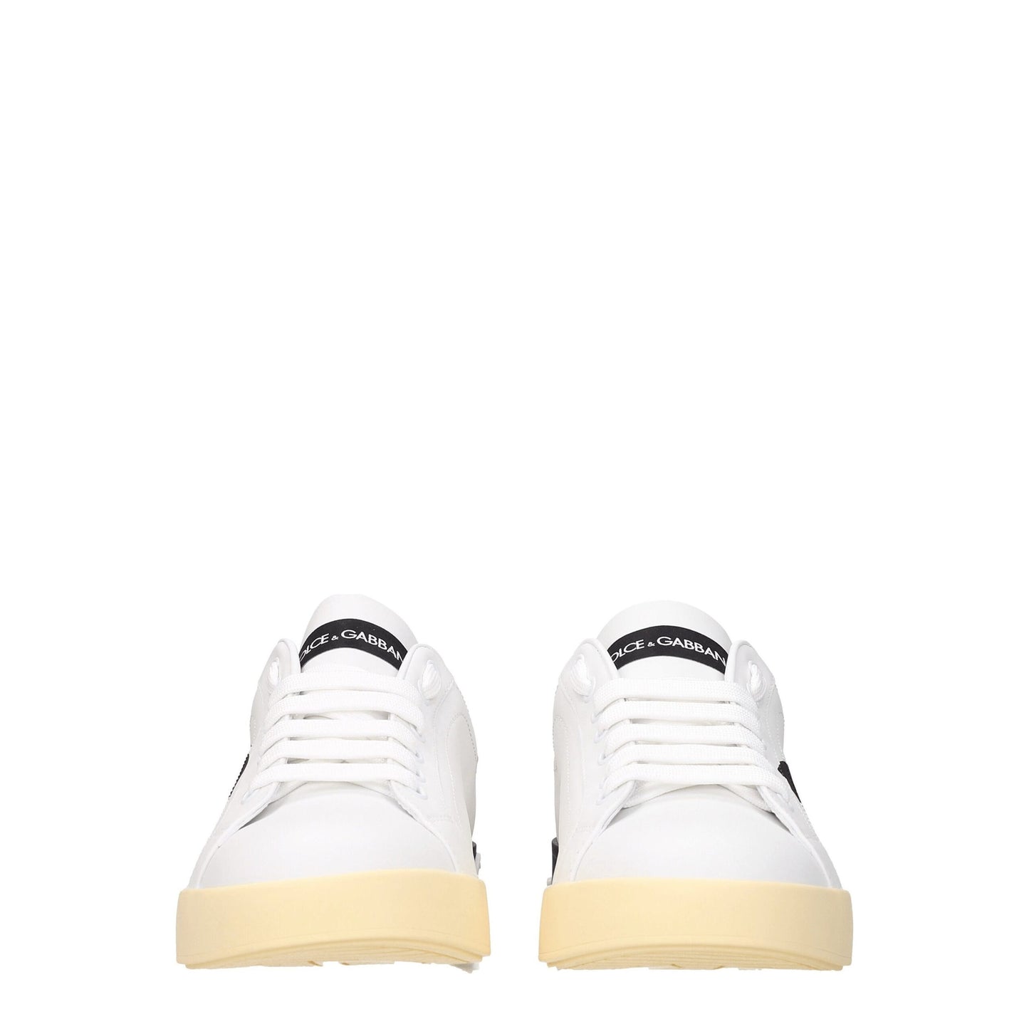 Dolce & Gabbana White Leather Low Top Sneakers weiss