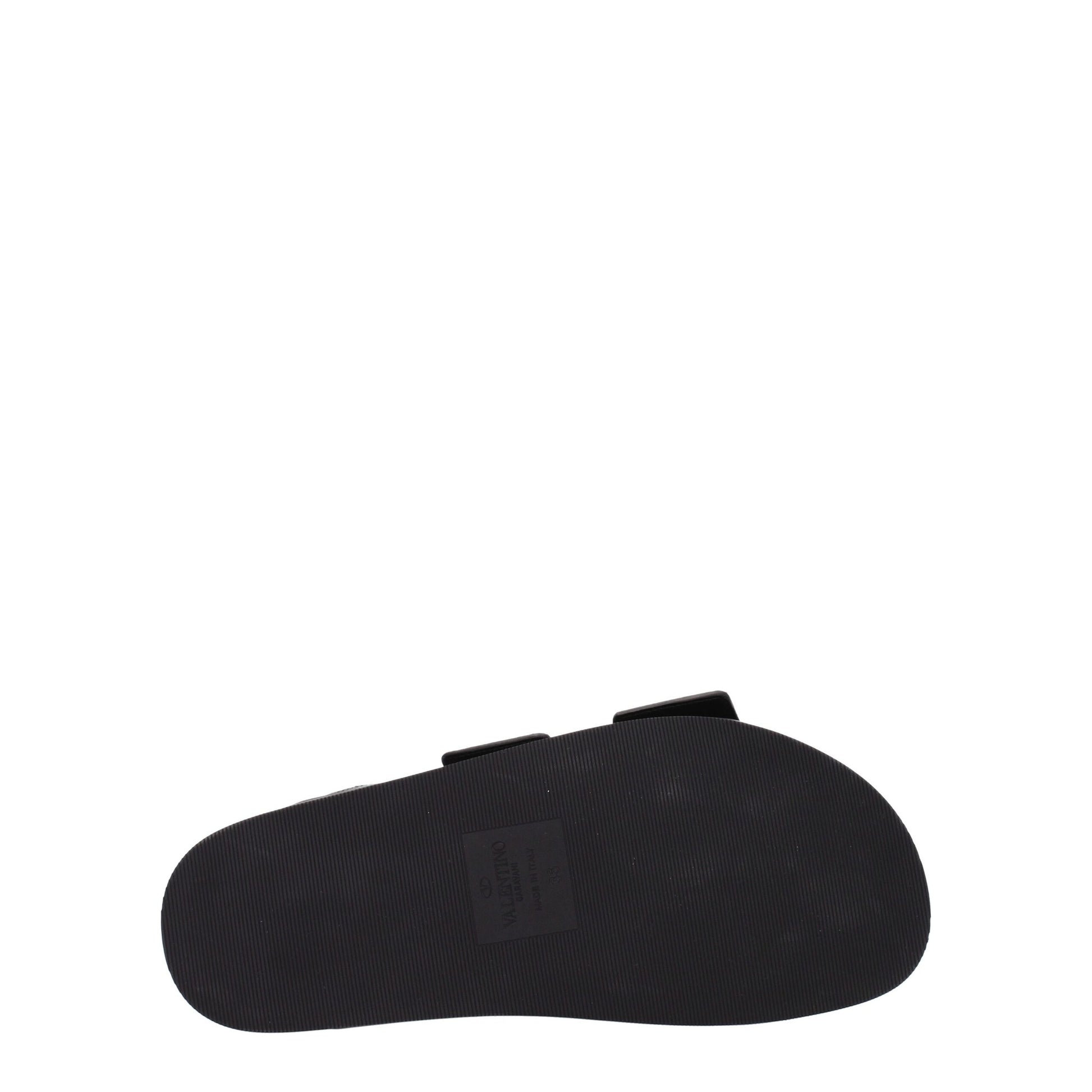 Valentino Garavani Black Leather Slippers schwarz
