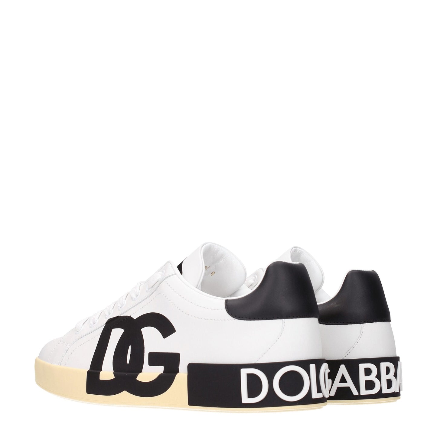 Dolce & Gabbana White Leather Low Top Sneakers weiss