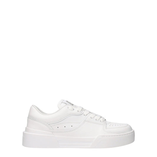 Dolce & Gabbana White Leather Low Top Sneakers Curated Luxury Accessories by Orvyn