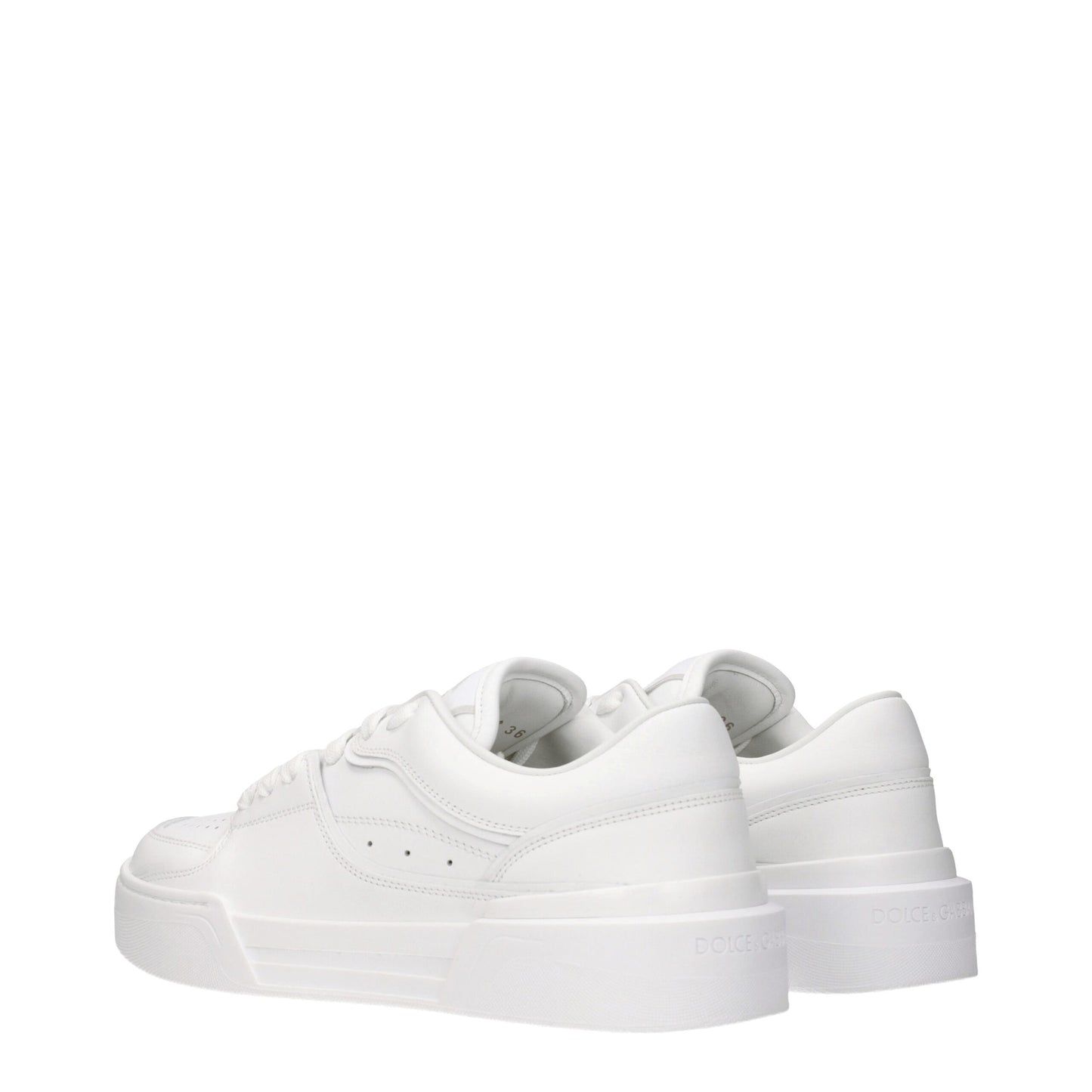 Dolce & Gabbana White Leather Low Top Sneakers Curated Luxury Accessories by Orvyn