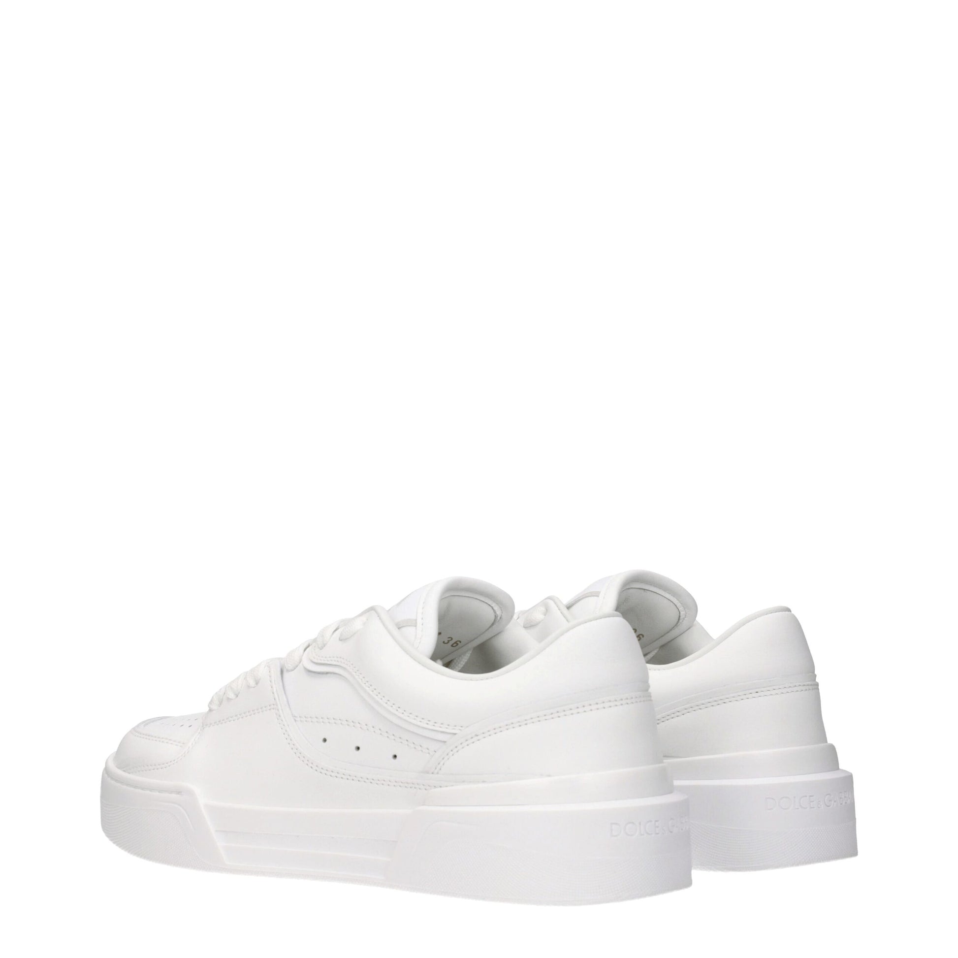 Dolce & Gabbana White Leather Low Top Sneakers Curated Luxury Accessories by Orvyn