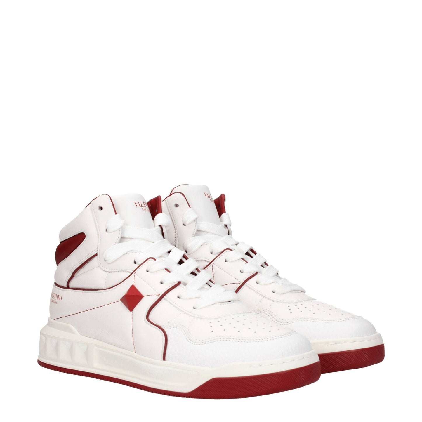 Valentino Garavani White Leather High Top Sneakers Curated Luxury Accessories by Orvyn