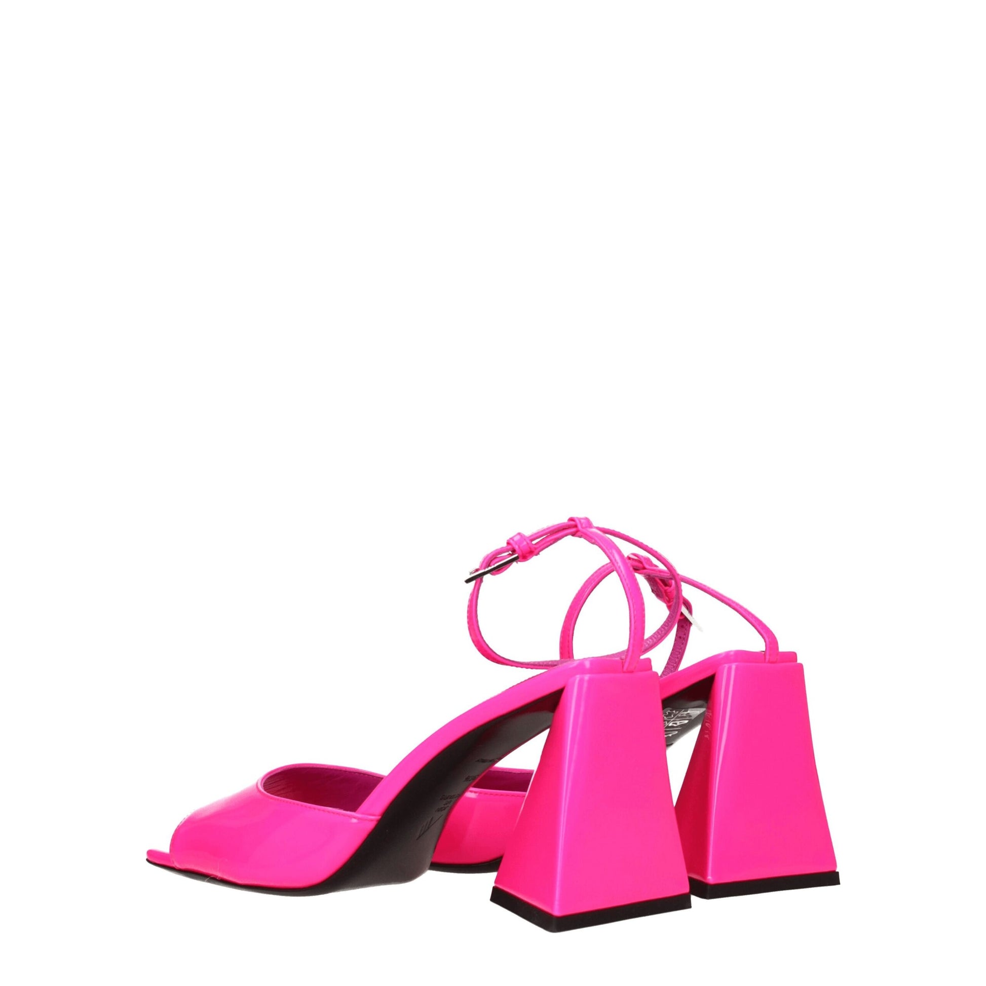 The Attico Pink Leather Stiletto Heel Sandals Curated Luxury Accessories by Orvyn
