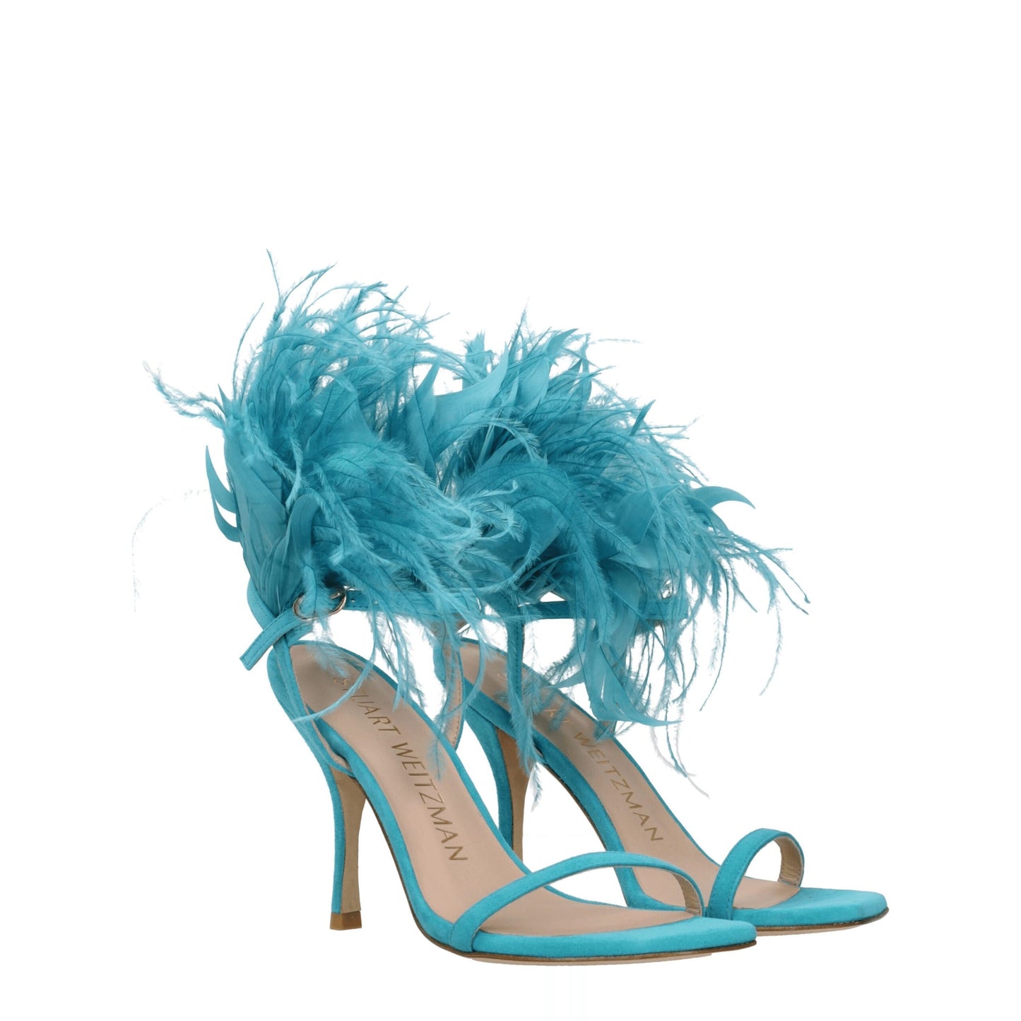 Stuart Weitzman Green Leather Stiletto Heel Sandals Curated Luxury Accessories by Orvyn