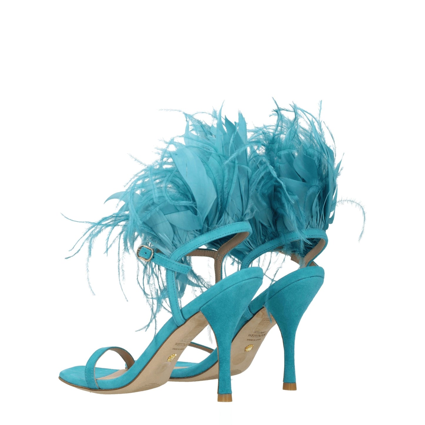 Stuart Weitzman Green Leather Stiletto Heel Sandals Curated Luxury Accessories by Orvyn