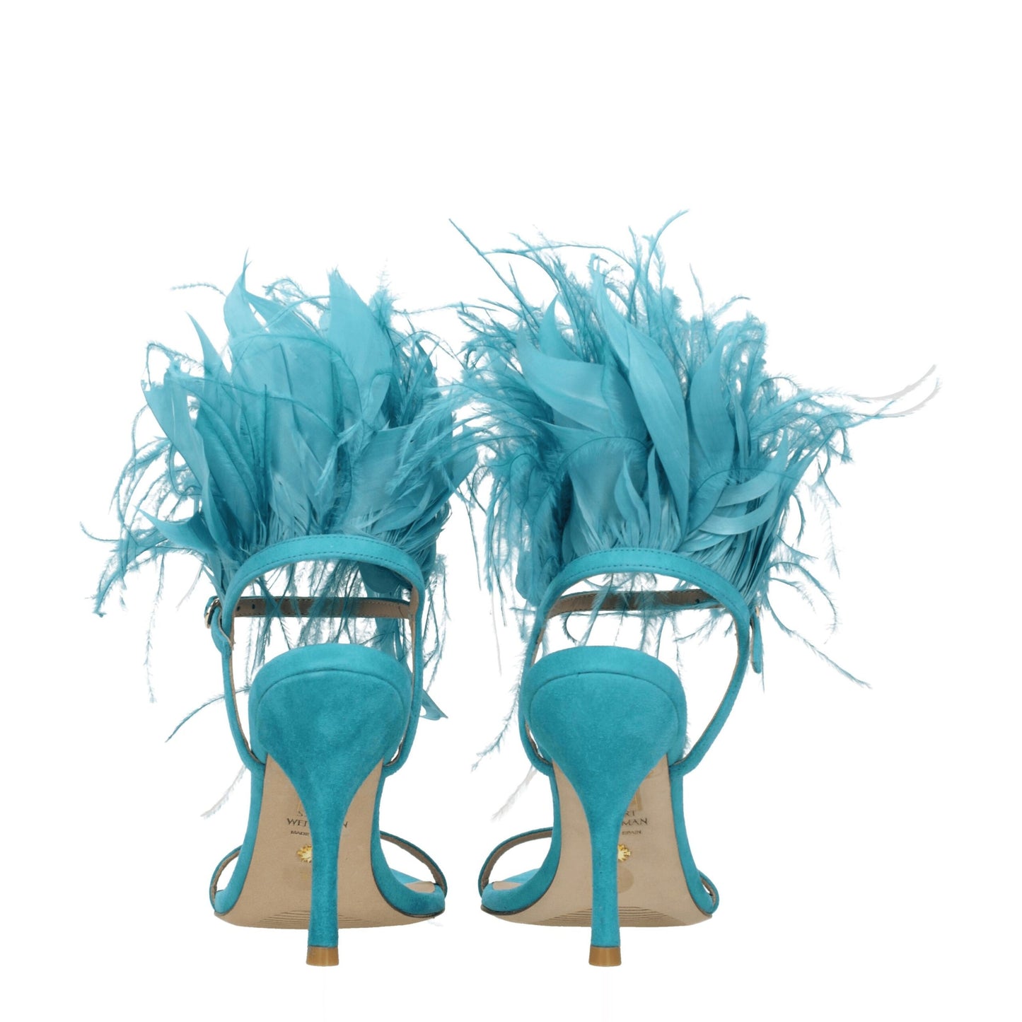 Stuart Weitzman Green Leather Stiletto Heel Sandals Curated Luxury Accessories by Orvyn