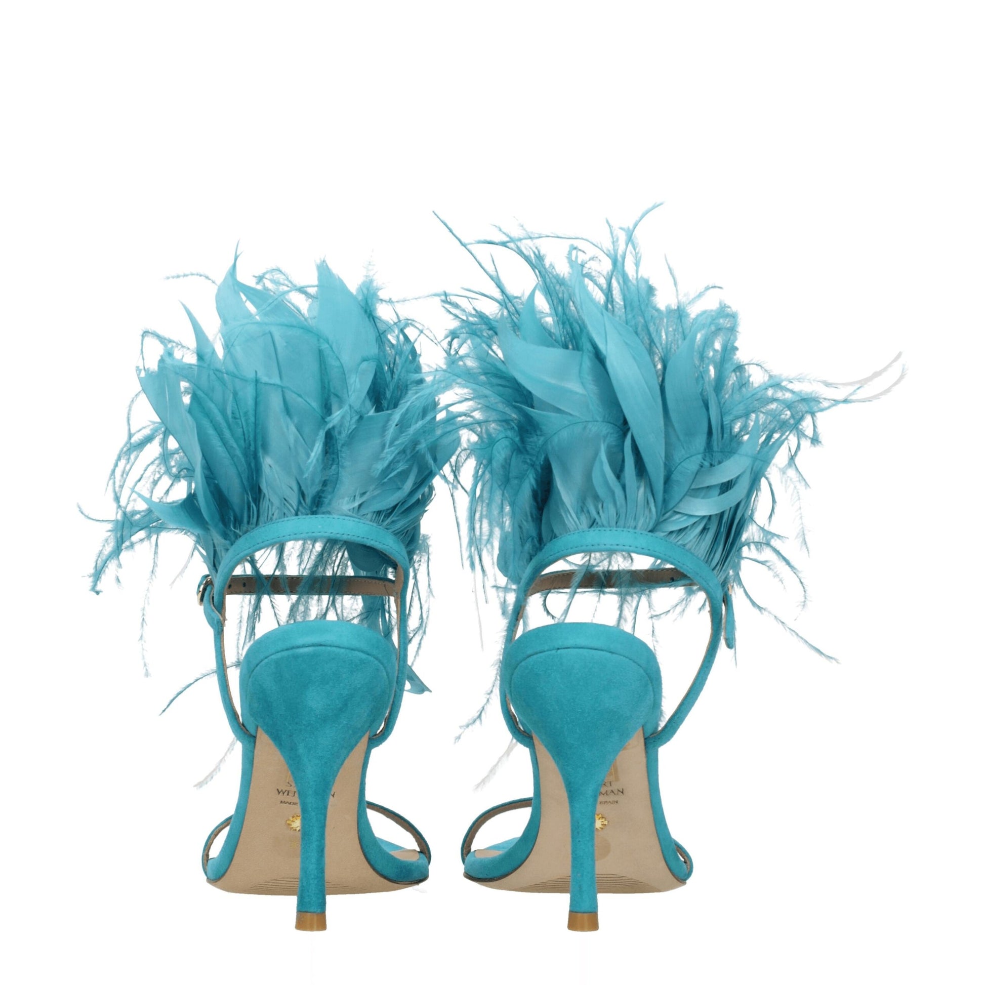 Stuart Weitzman Green Leather Stiletto Heel Sandals Curated Luxury Accessories by Orvyn