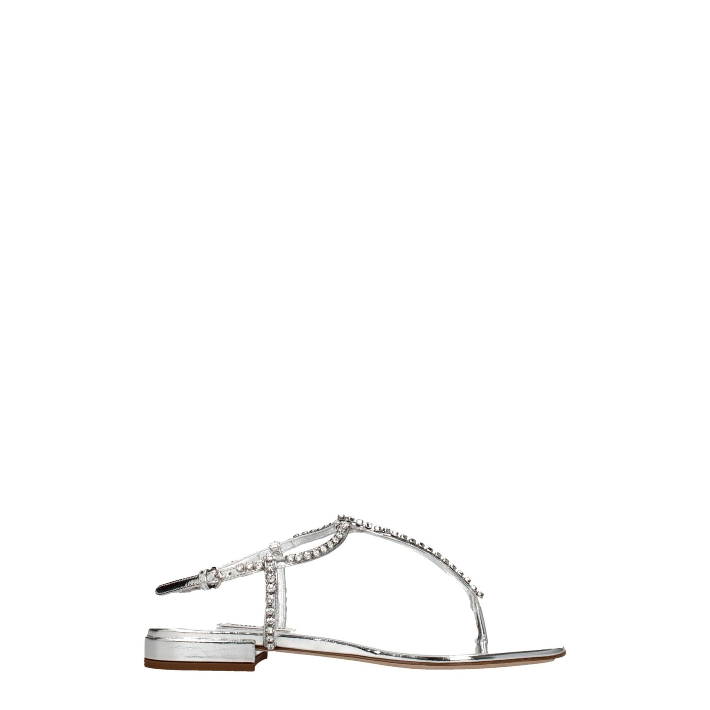 Miu Miu Gray Leather Flip-Flop Sandals Curated Luxury Accessories by Orvyn