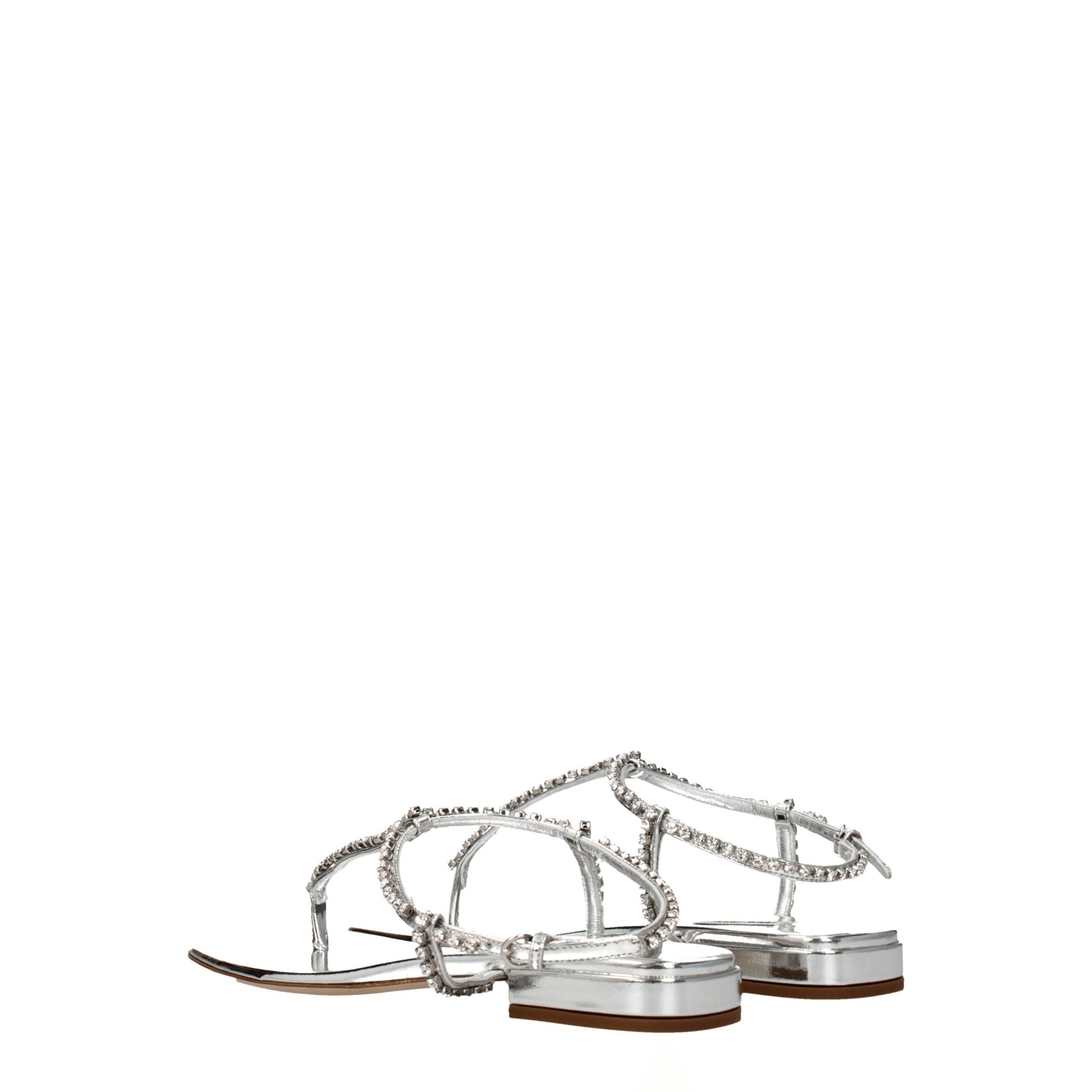 Miu Miu Gray Leather Flip-Flop Sandals Curated Luxury Accessories by Orvyn