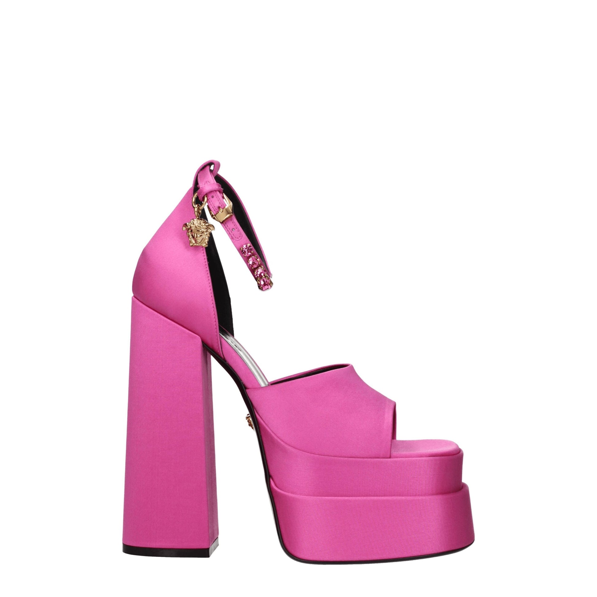 Versace Pink Satin Platform Sandals Curated Luxury Accessories by Orvyn