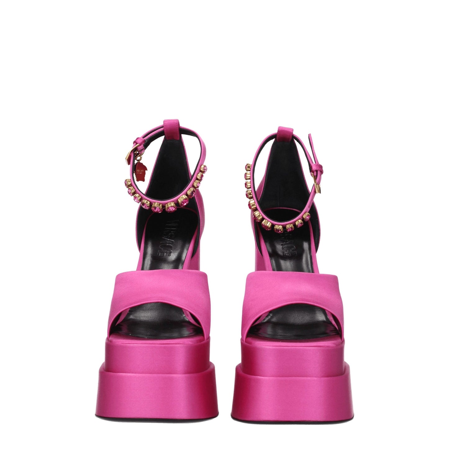 Versace Pink Satin Platform Sandals Curated Luxury Accessories by Orvyn