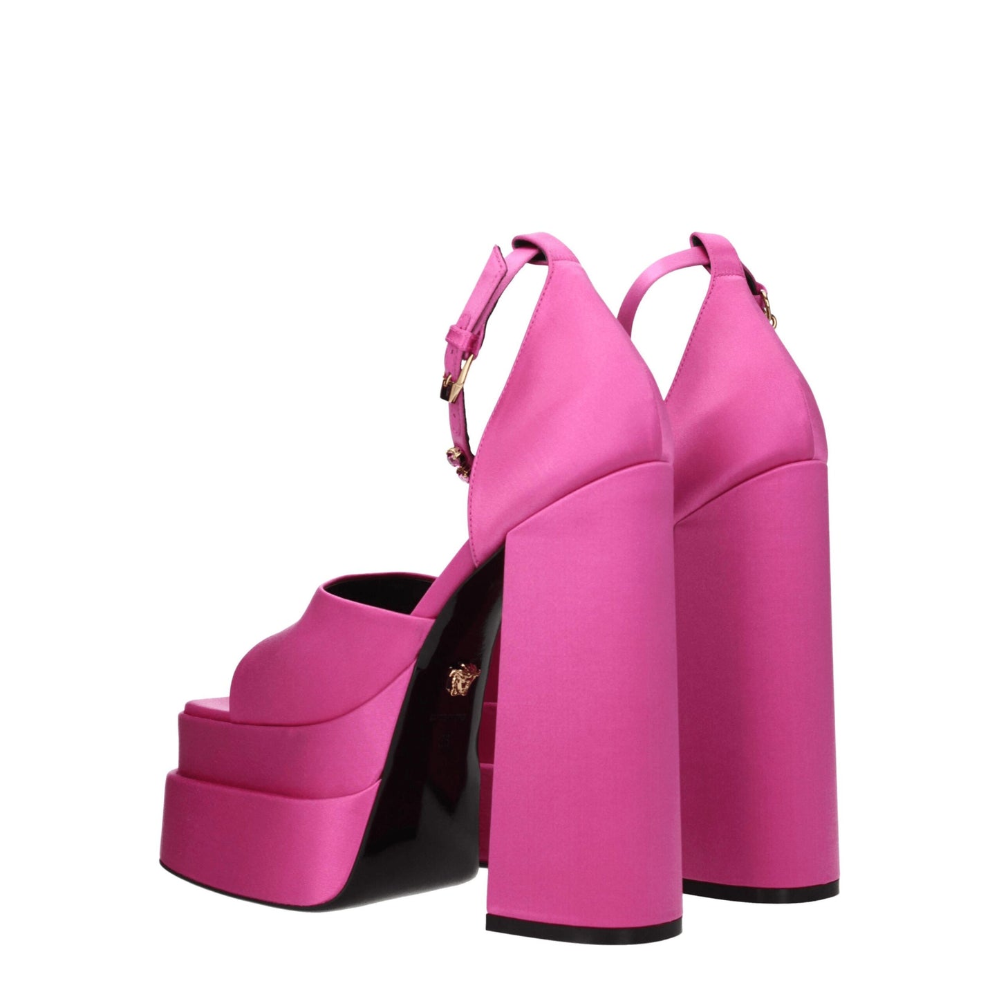 Versace Pink Satin Platform Sandals Curated Luxury Accessories by Orvyn