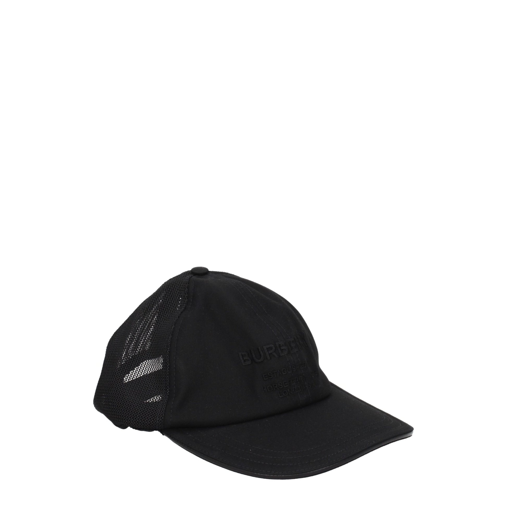 Burberry Black Cotton Cap (Baseball Hat) Curated Luxury Accessories by Orvyn