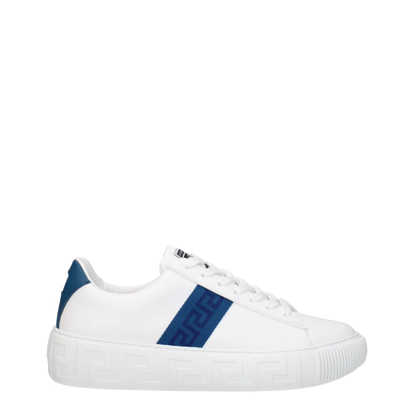 Versace White Leather Low Top Sneakers Curated Luxury Accessories by Orvyn