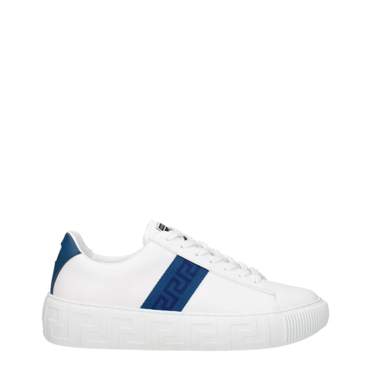 Versace White Leather Low Top Sneakers Curated Luxury Accessories by Orvyn