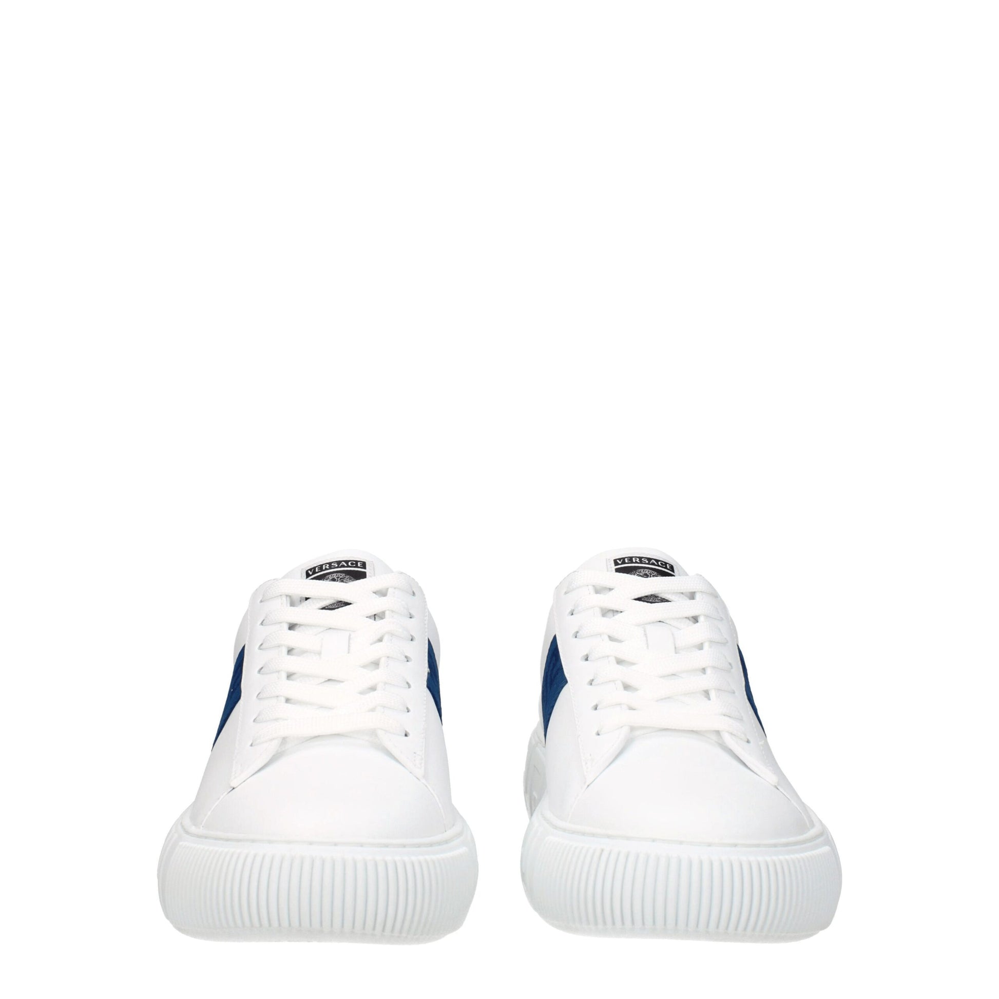 Versace White Leather Low Top Sneakers Curated Luxury Accessories by Orvyn