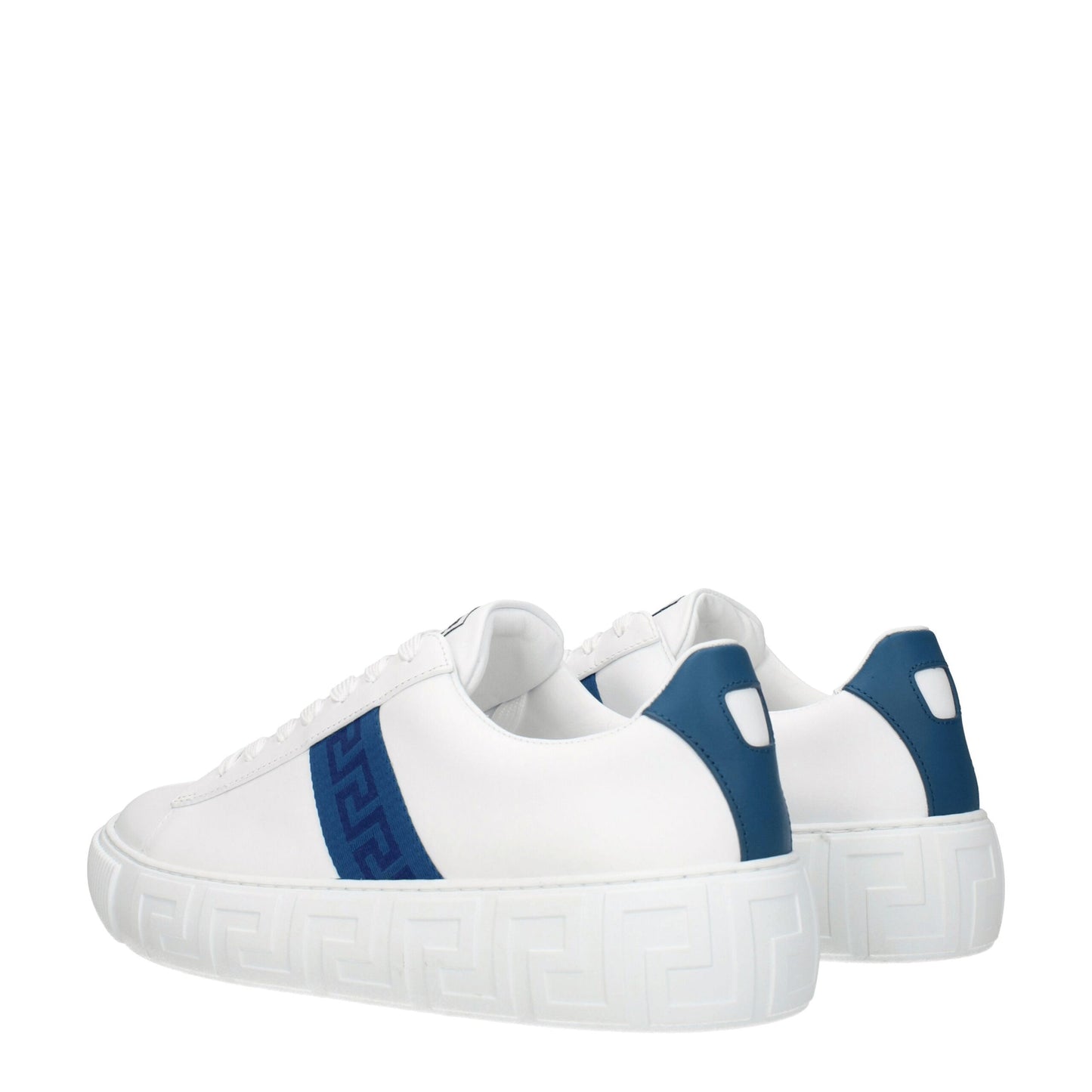 Versace White Leather Low Top Sneakers Curated Luxury Accessories by Orvyn