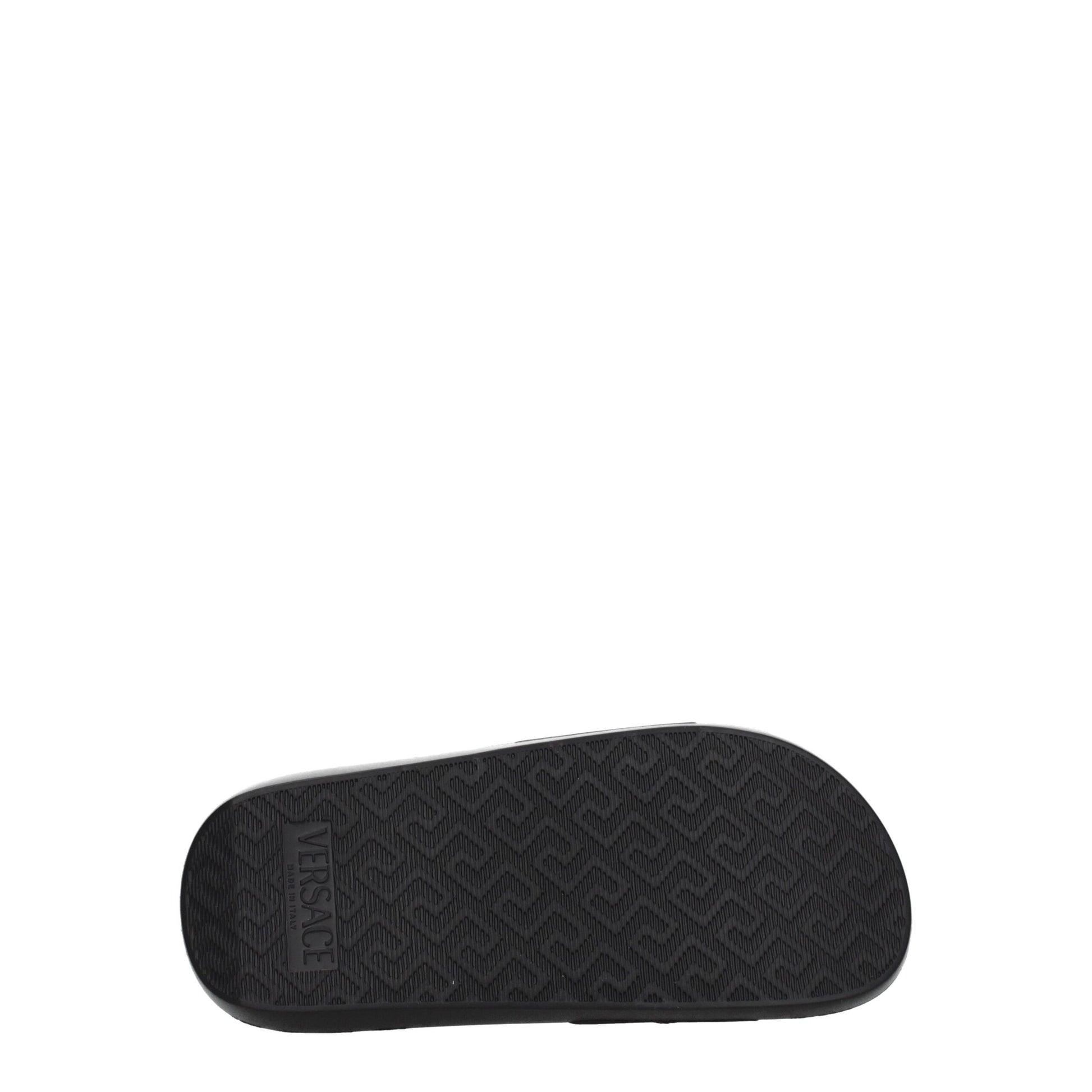 Versace Black Leather Slippers Curated Luxury Accessories by Orvyn