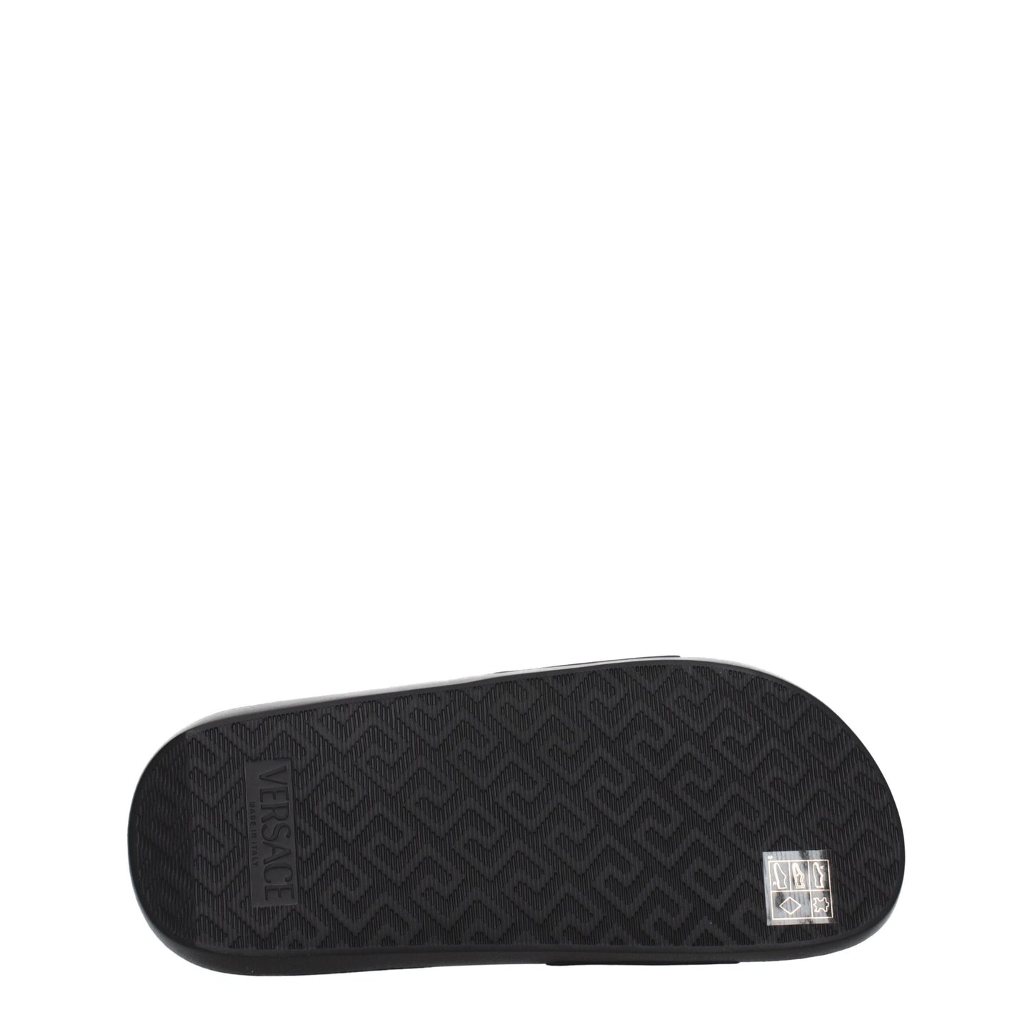 Versace Black Leather Slippers schwarz