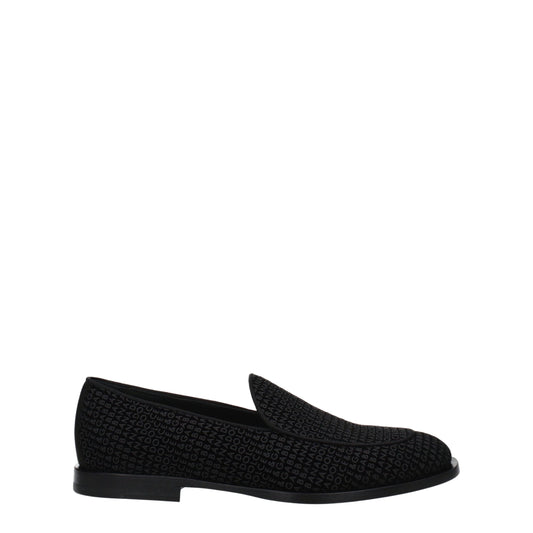 Dolce & Gabbana Black Velvet Slip-On Loafers Curated Luxury Accessories by Orvyn