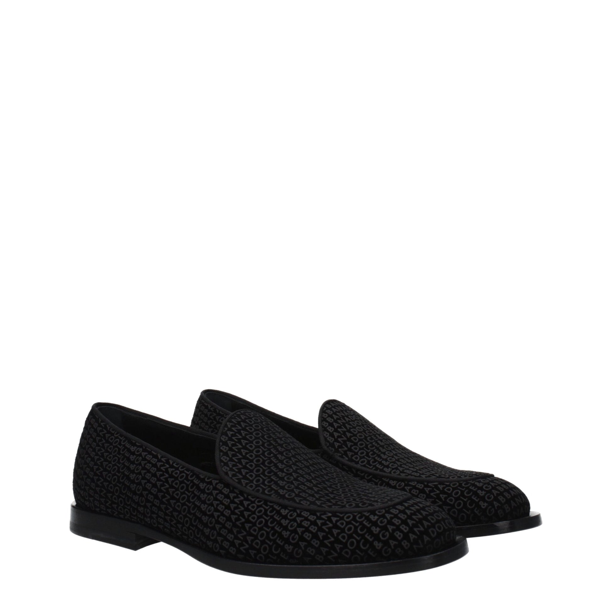 Dolce & Gabbana Black Velvet Slip-On Loafers Curated Luxury Accessories by Orvyn