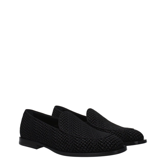 Dolce & Gabbana Black Velvet Slip-On Loafers Curated Luxury Accessories by Orvyn