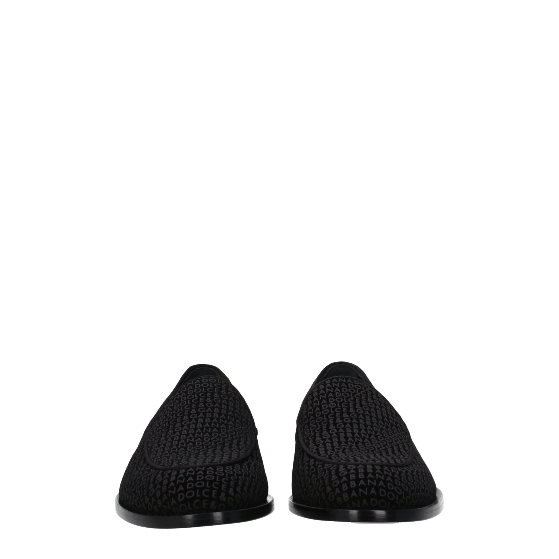 Dolce & Gabbana Black Velvet Slip-On Loafers Curated Luxury Accessories by Orvyn